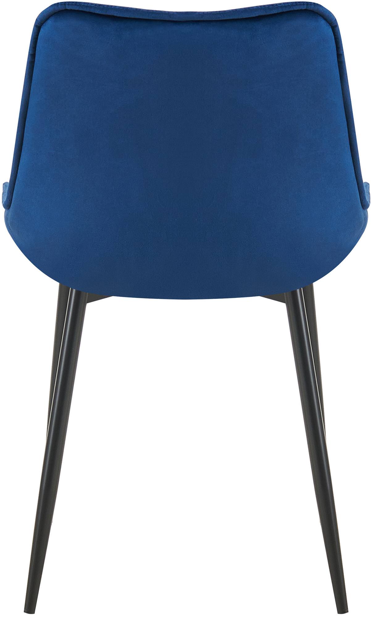 2er Set Esszimmerstuhl Wallace Samt, blau