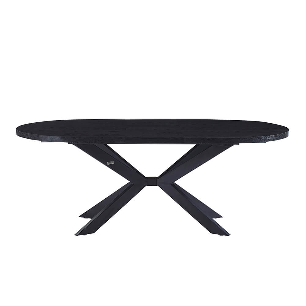 Esstisch Oval Ausziehbar AVENTI inkl. Sternfuß - 160-200 x 100 cm Dark Oak