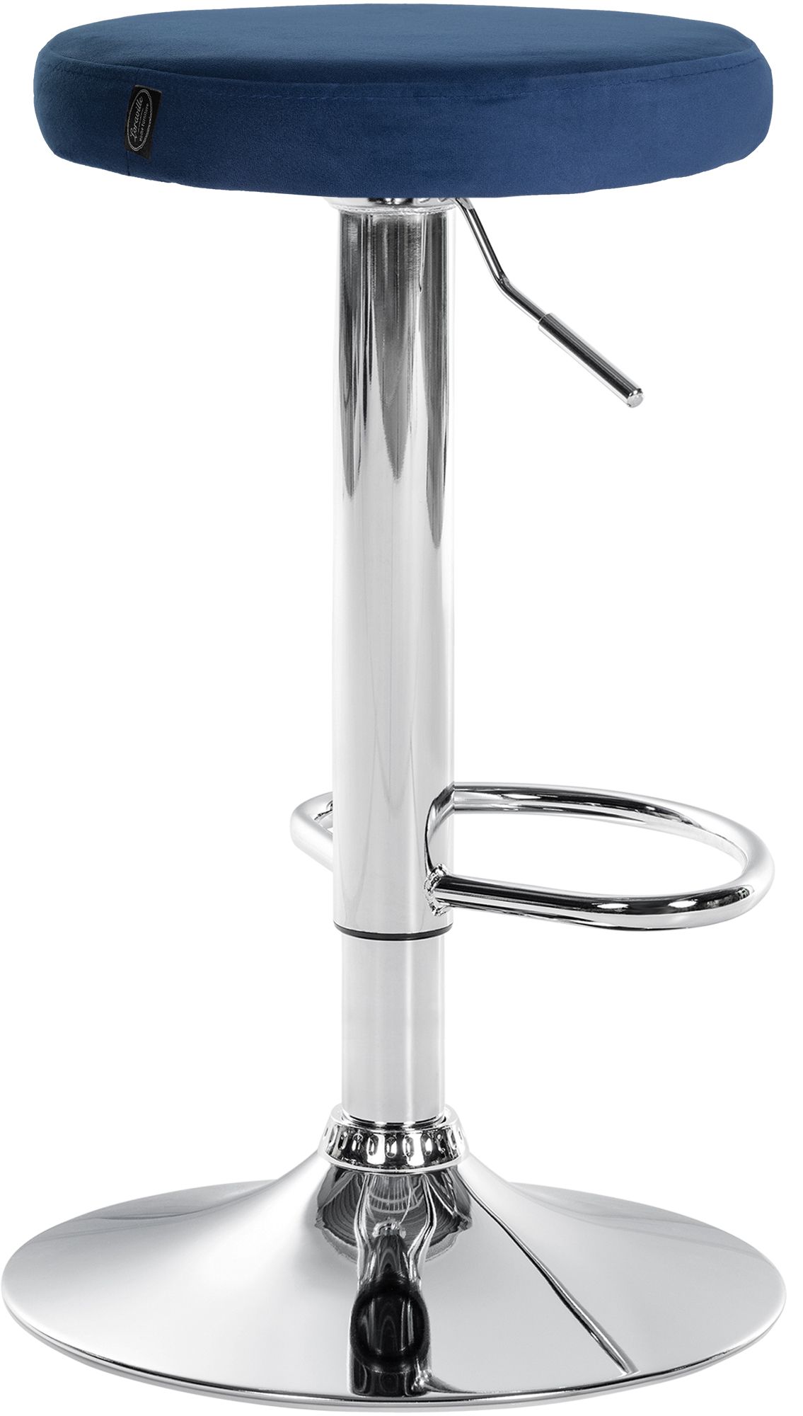 Barhocker Ponte Samt chrom, blau