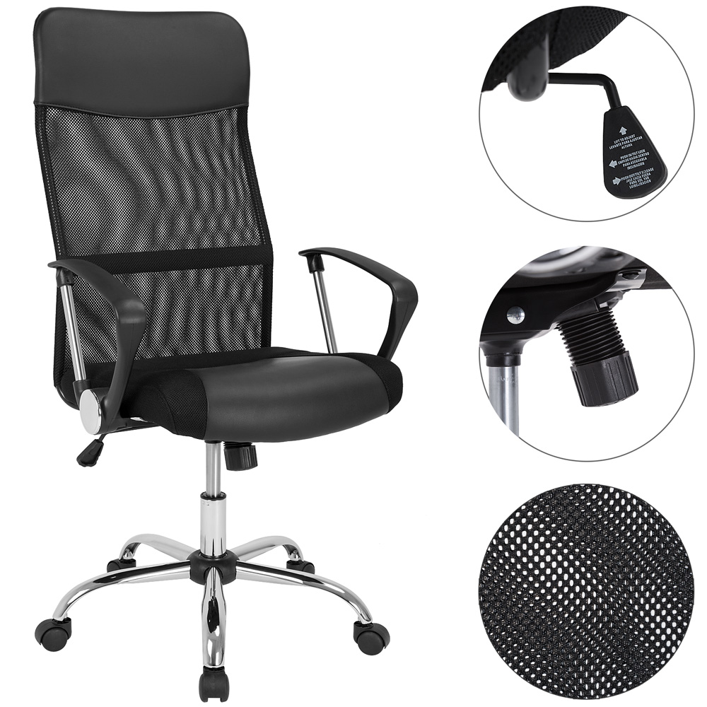 Bürostuhl Deluxe Schwarz mit Netz