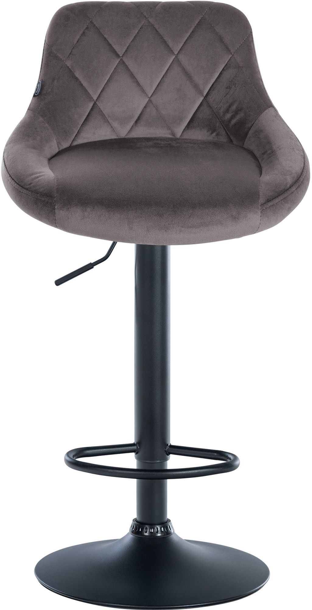 2er Set Barhocker Lazio Samt schwarz, grau