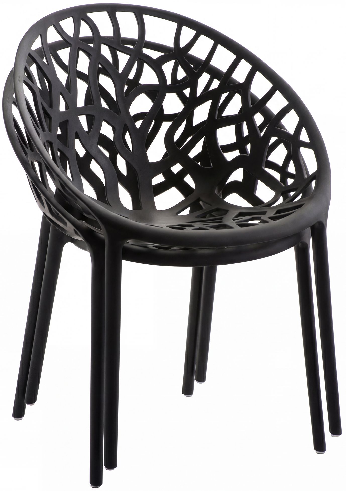 Gartenmöbel-Set Neriva mit 2 Stühlen, schwarz