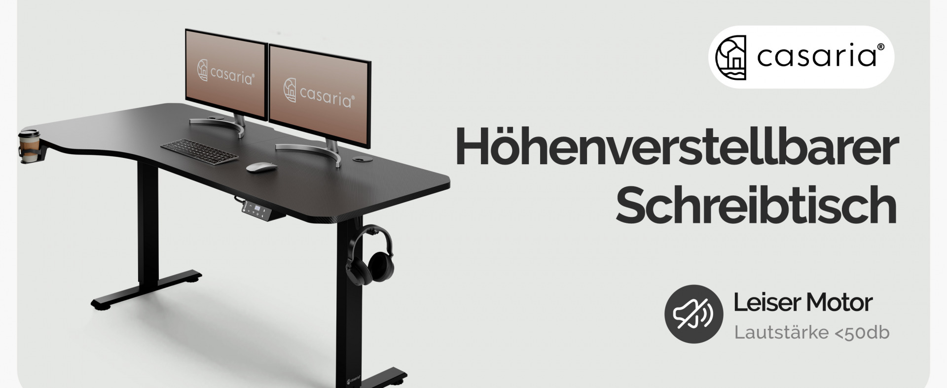 Höhenverstellbarer Schreibtisch Schwarz 160x75x73-118cm