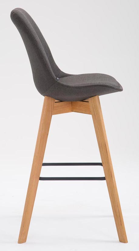 2er Set Barhocker Metz Stoff natura, dunkelgrau