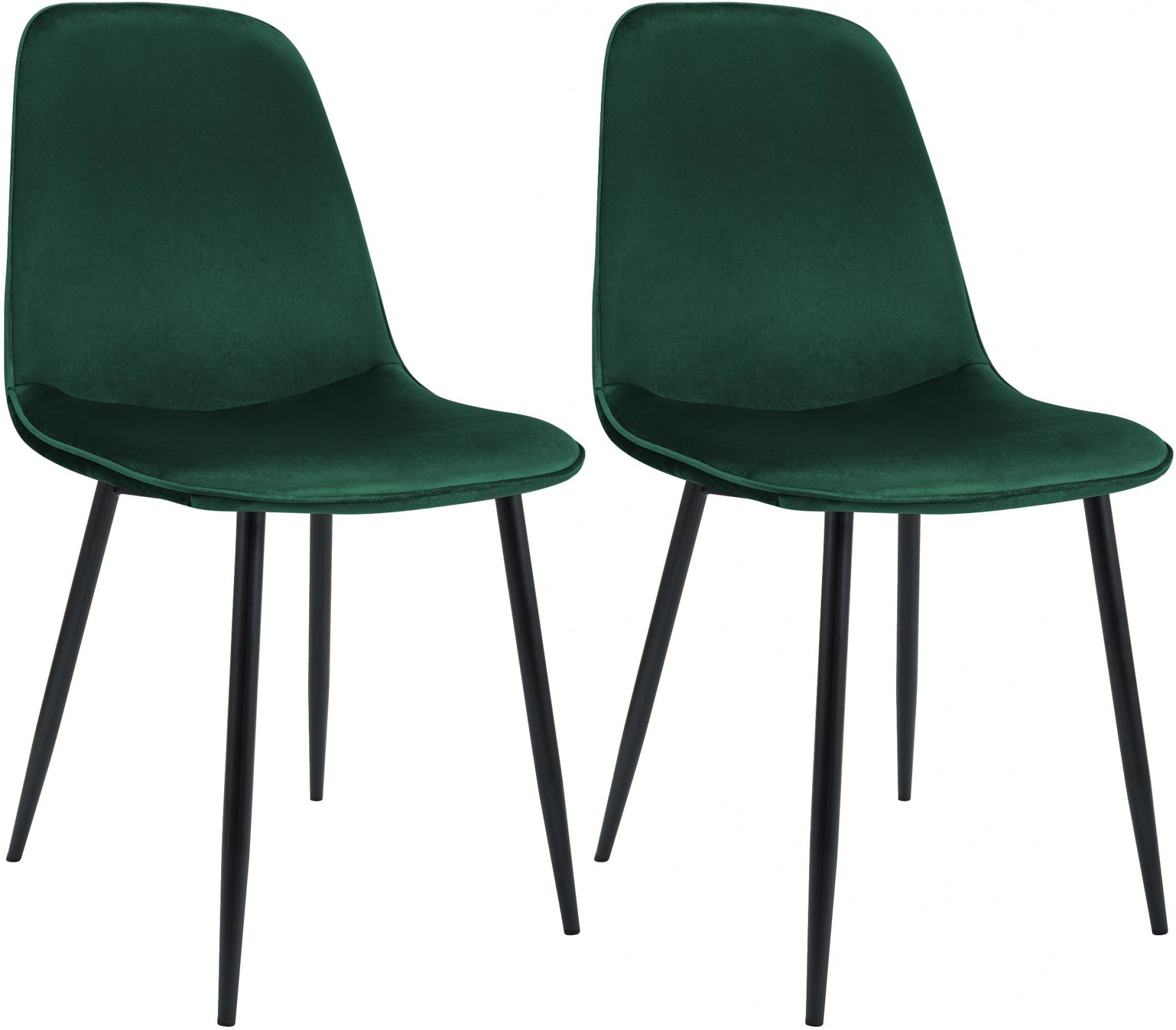 2er Set Esszimmerstuhl Maryam Samt, grün