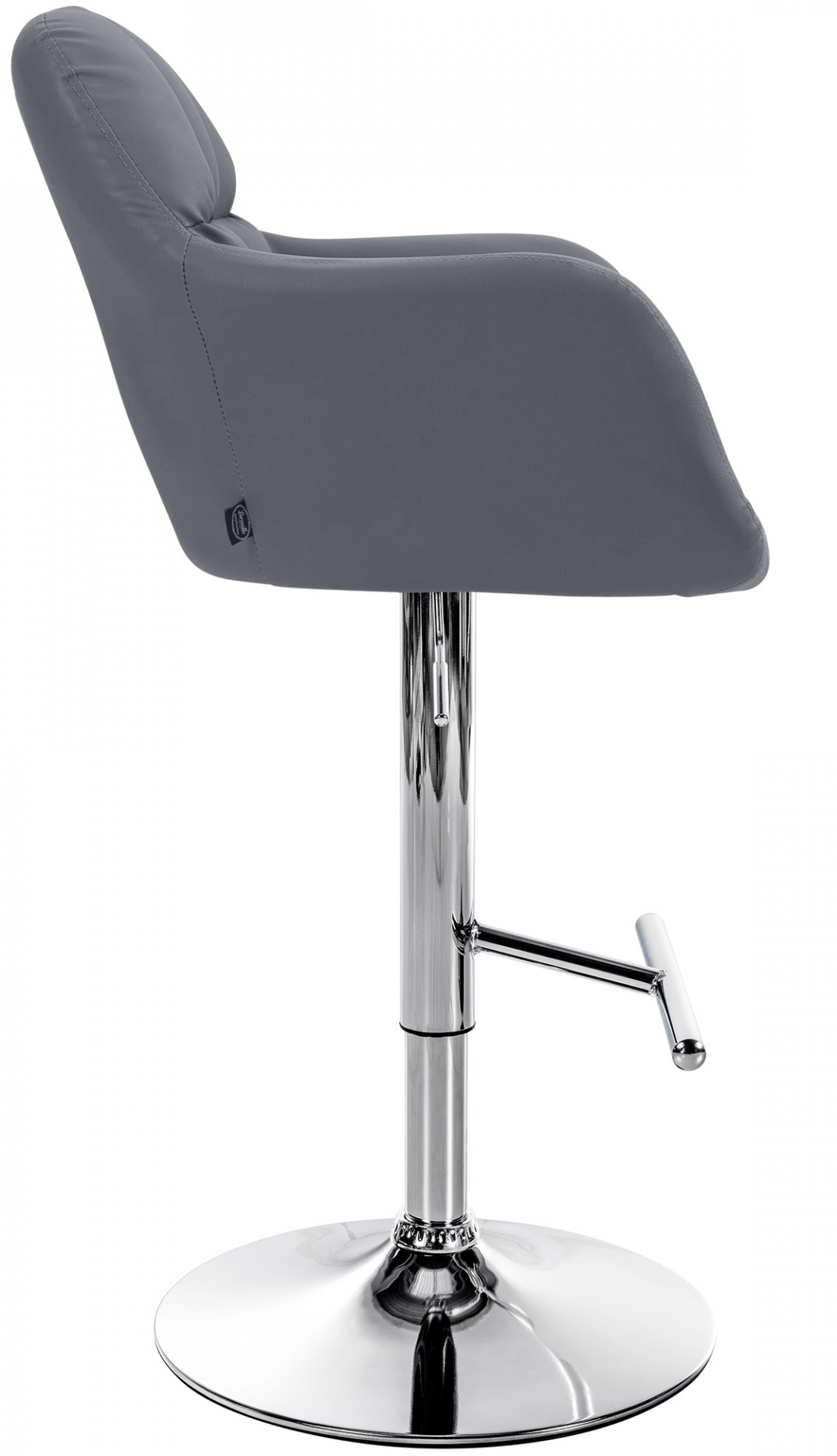 Barhocker Natoma Kunstleder chrom, grau