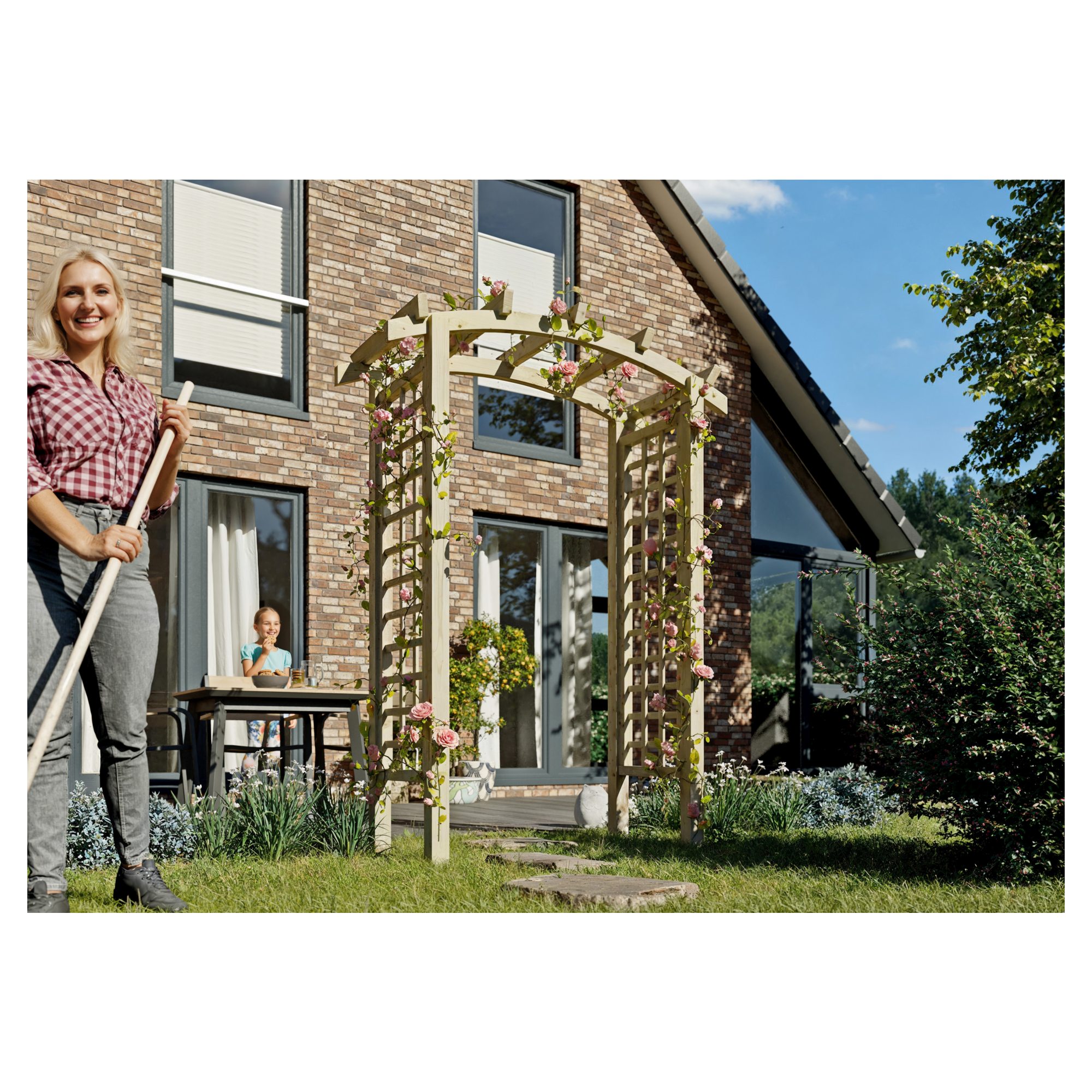 ROSE Bogenpergola, ca. 160 x 220 x 62 cm, kdi-grün, Durchgang ca. 114 cm