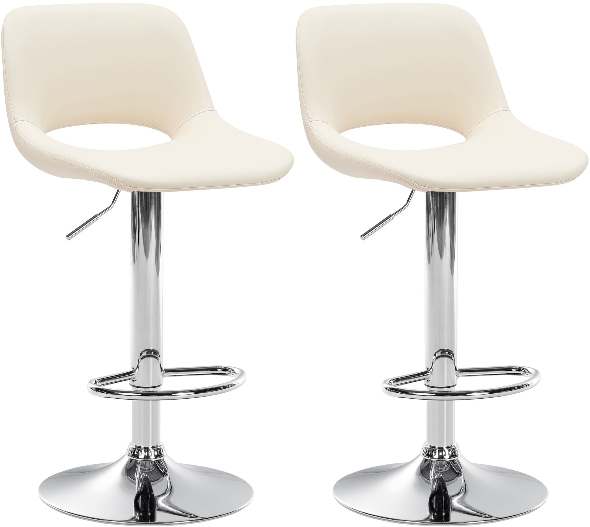 2er Set Barhocker Camden Kunstleder chrom, creme