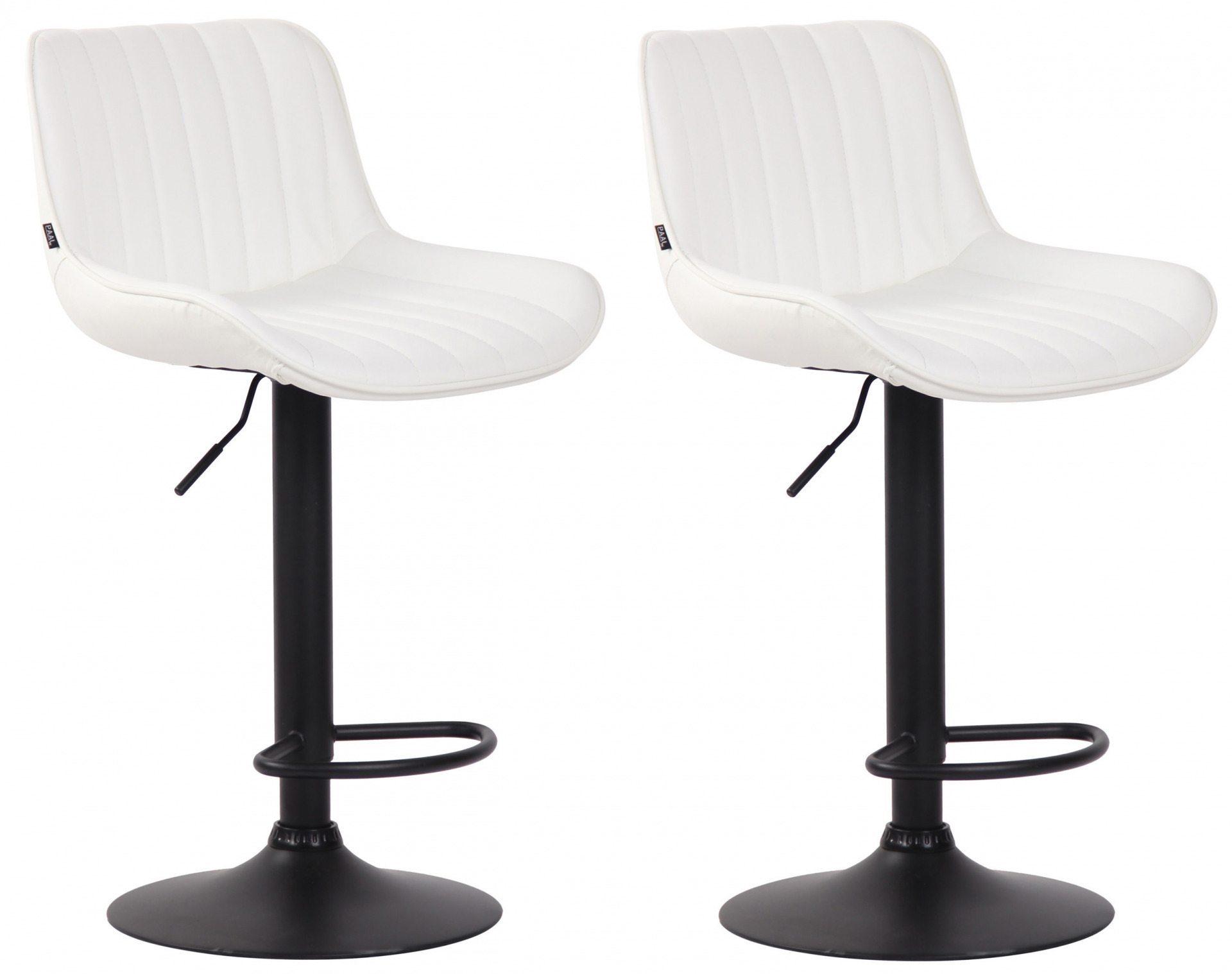 2er Set Barhocker Lentini Kunstleder schwarz, weiß