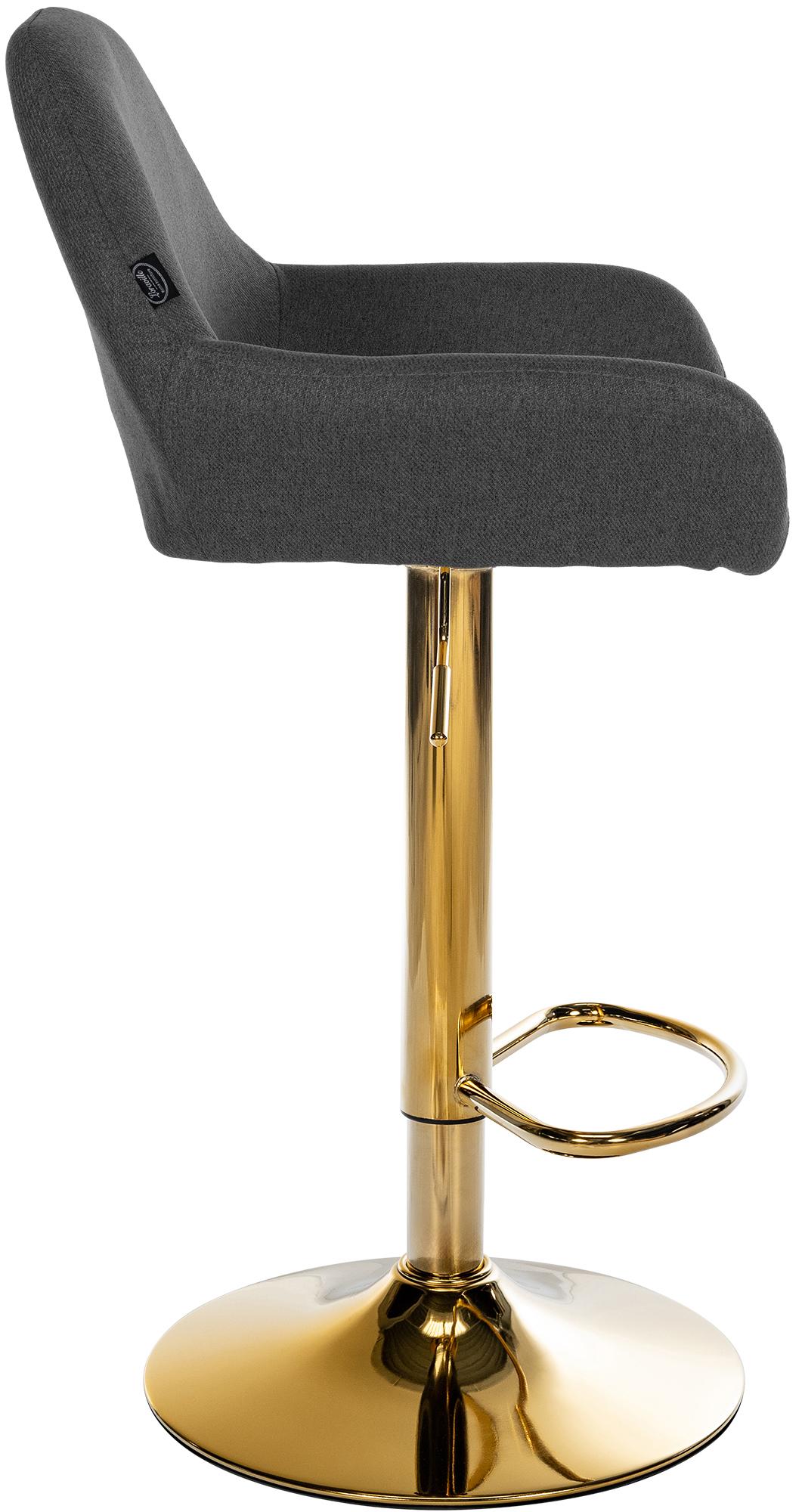 Barhocker Braga Gold Stoff, schwarz