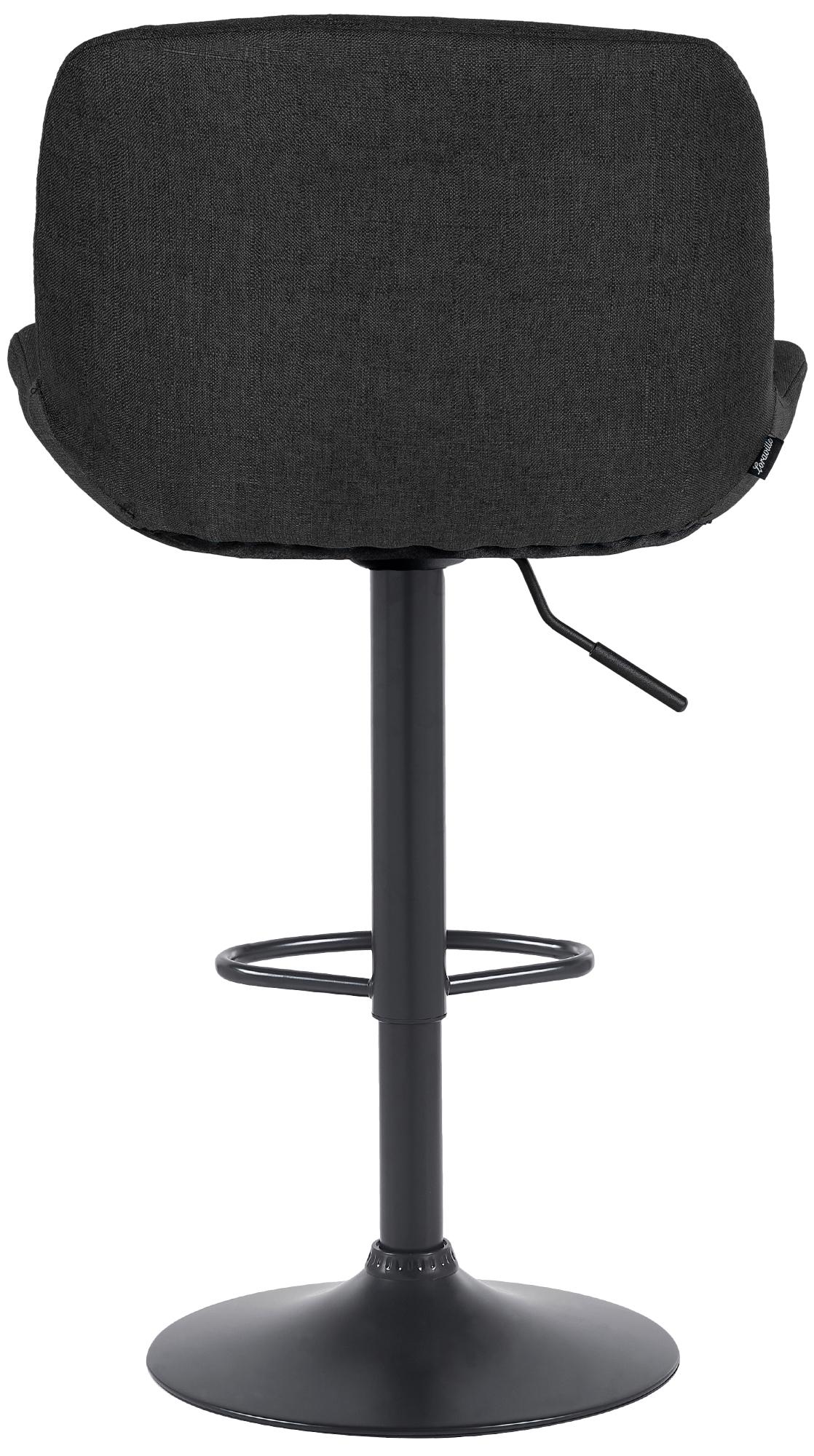 Barhocker Solon Schwarz Stoff, schwarz