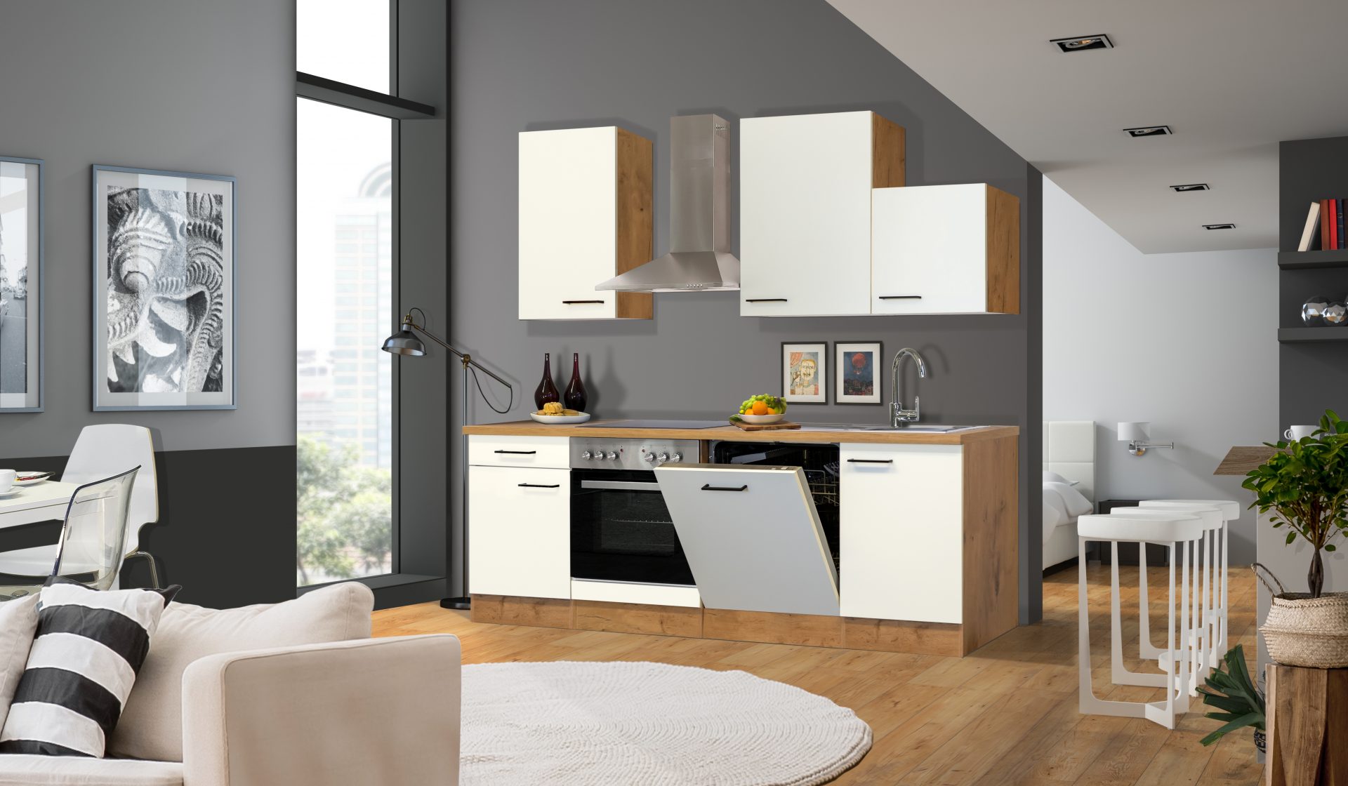 Küchenzeile Avila 220 cm mit E-Geräten