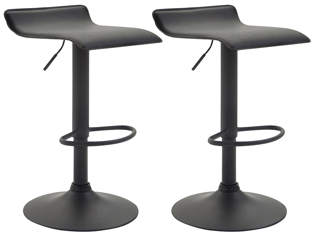 2er Set Barhocker Dyn V2 Kunstleder schwarz, schwarz