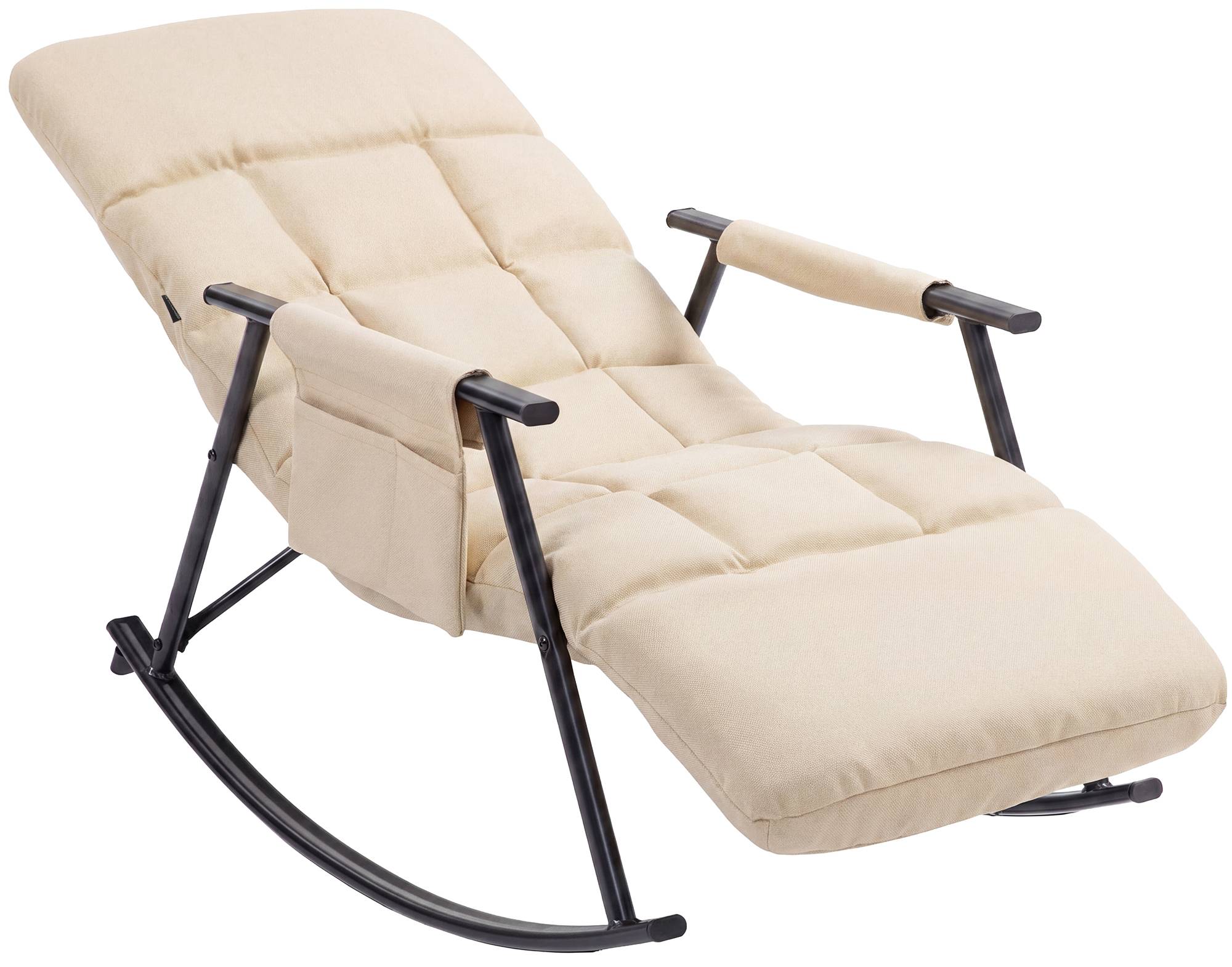 Schaukelstuhl Elara Stoff, creme