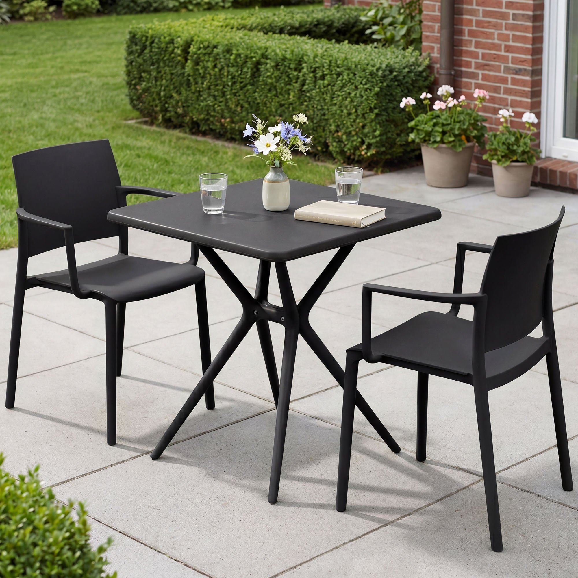Gartenmöbel-Set Pula, schwarz