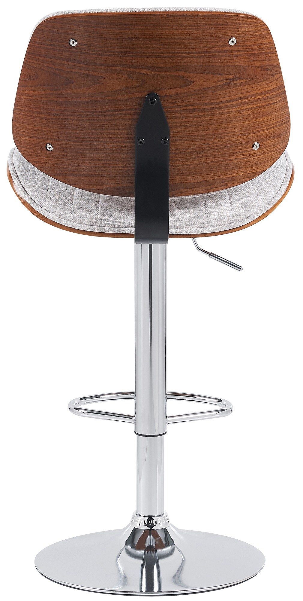 Barhocker Clawson Stoff chrom, walnuss/creme