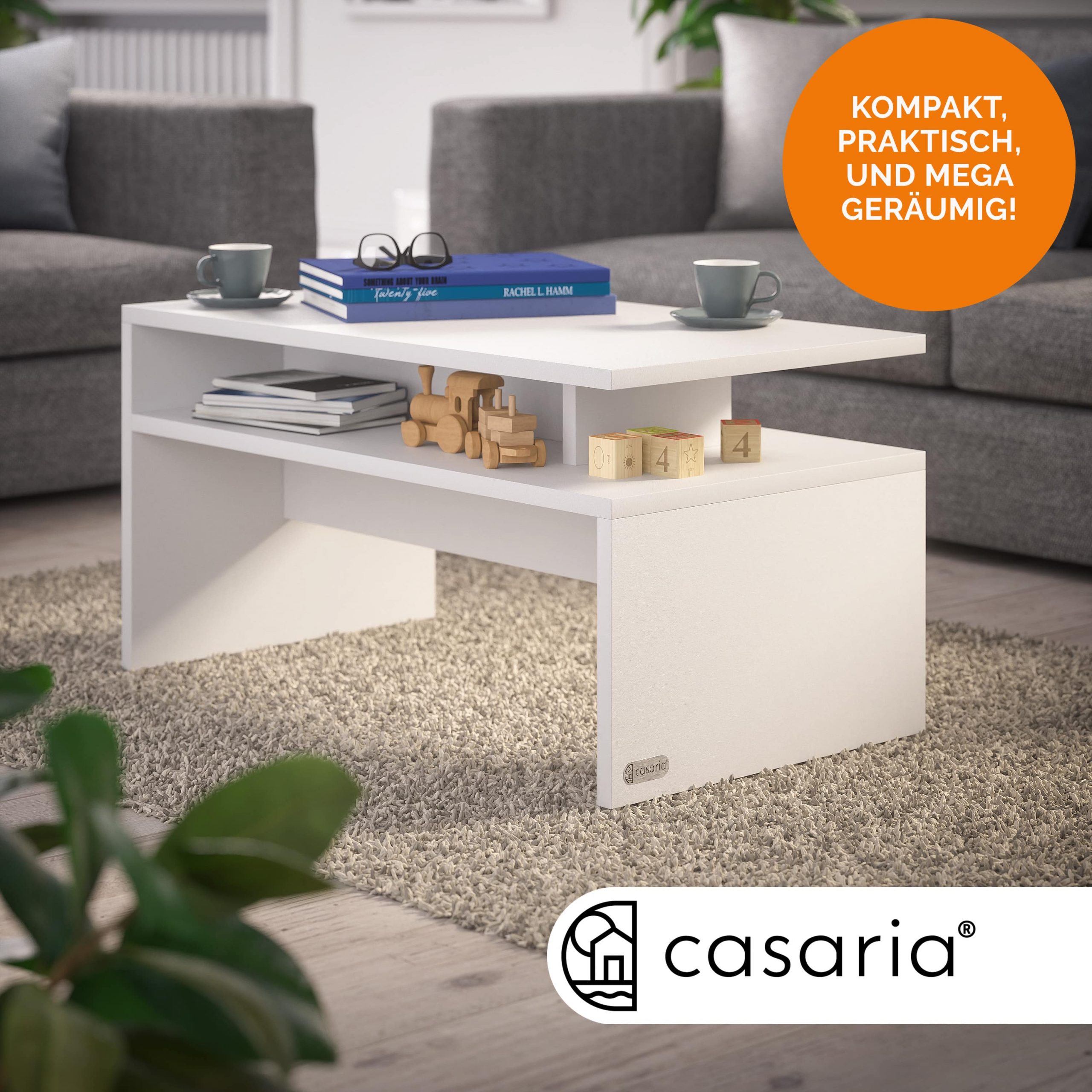 Couchtisch Sacramento Weiß 95x55x50cm