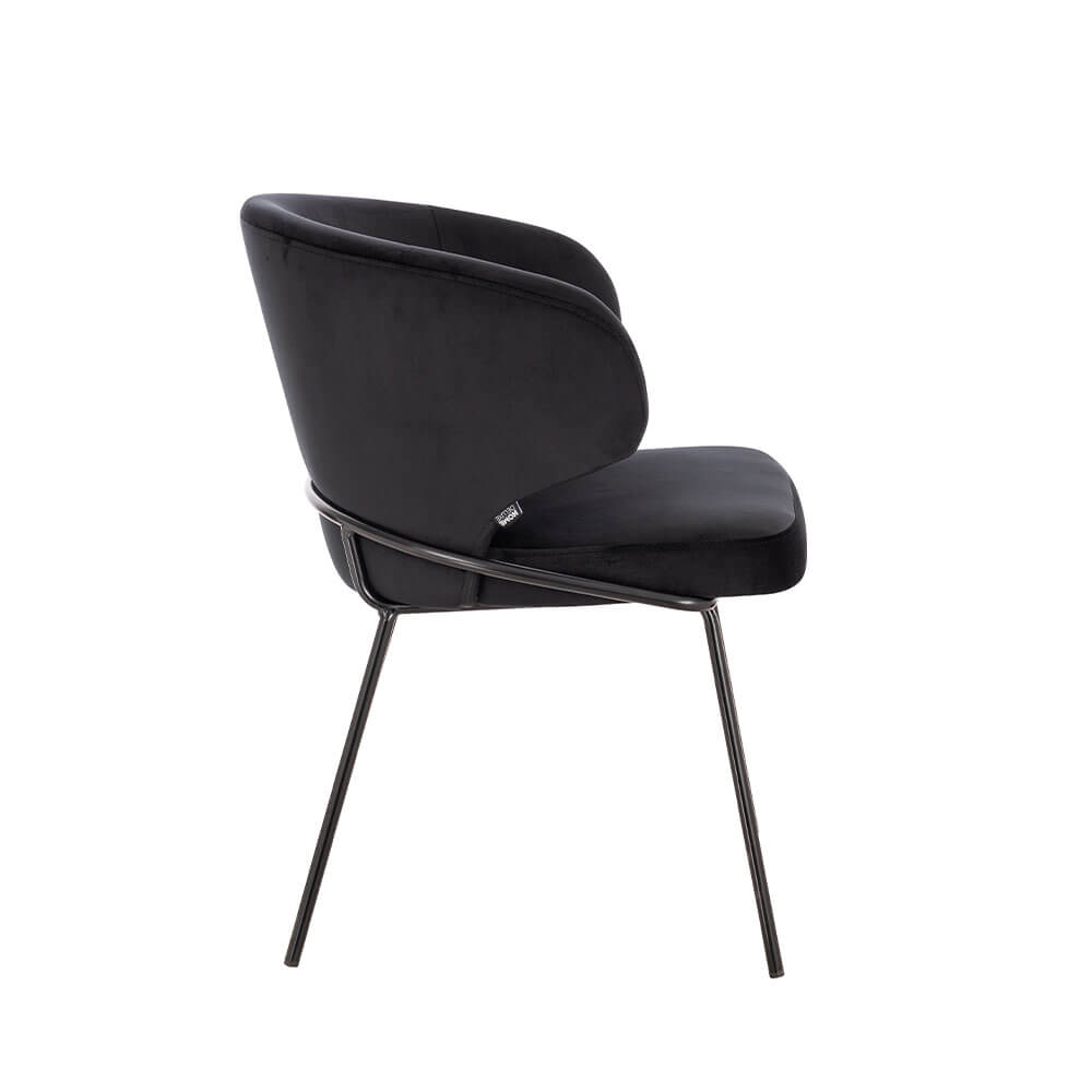 Esszimmerstuhl AMARA Samt - 1er Set Schwarz