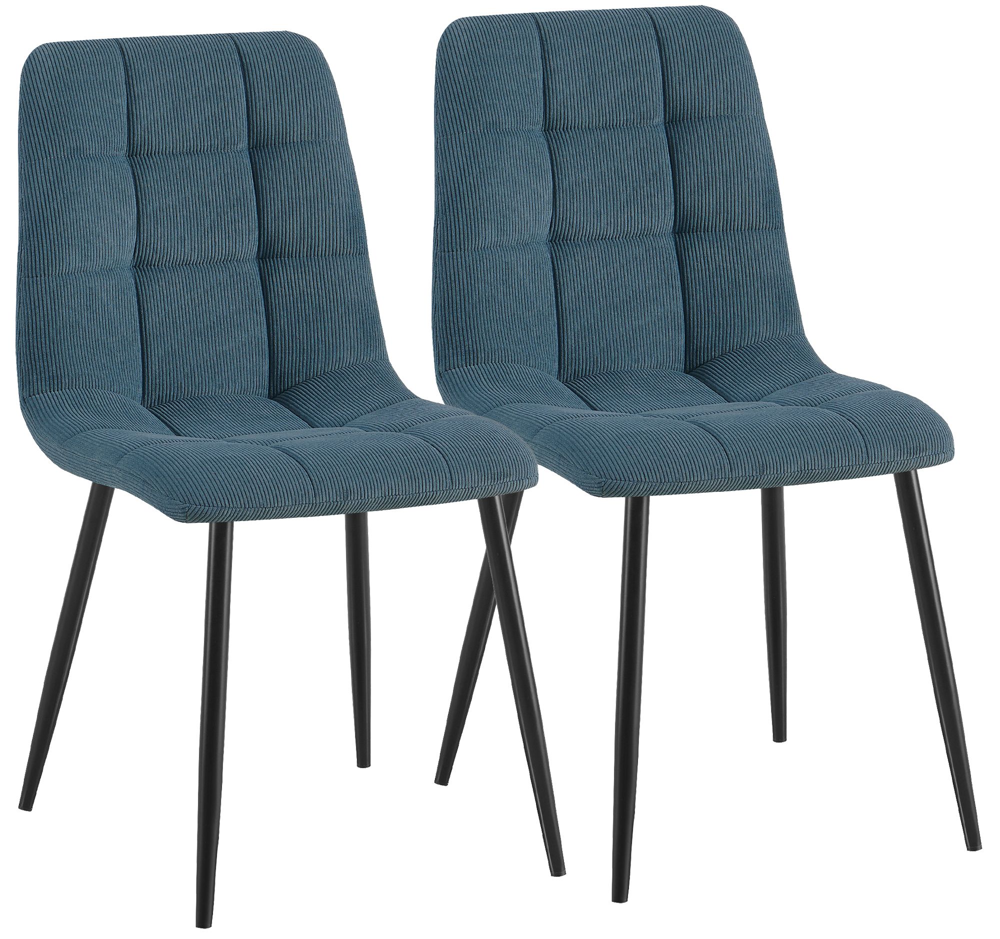 2er Set Esszimmerstuhl Antibes Cord, blau