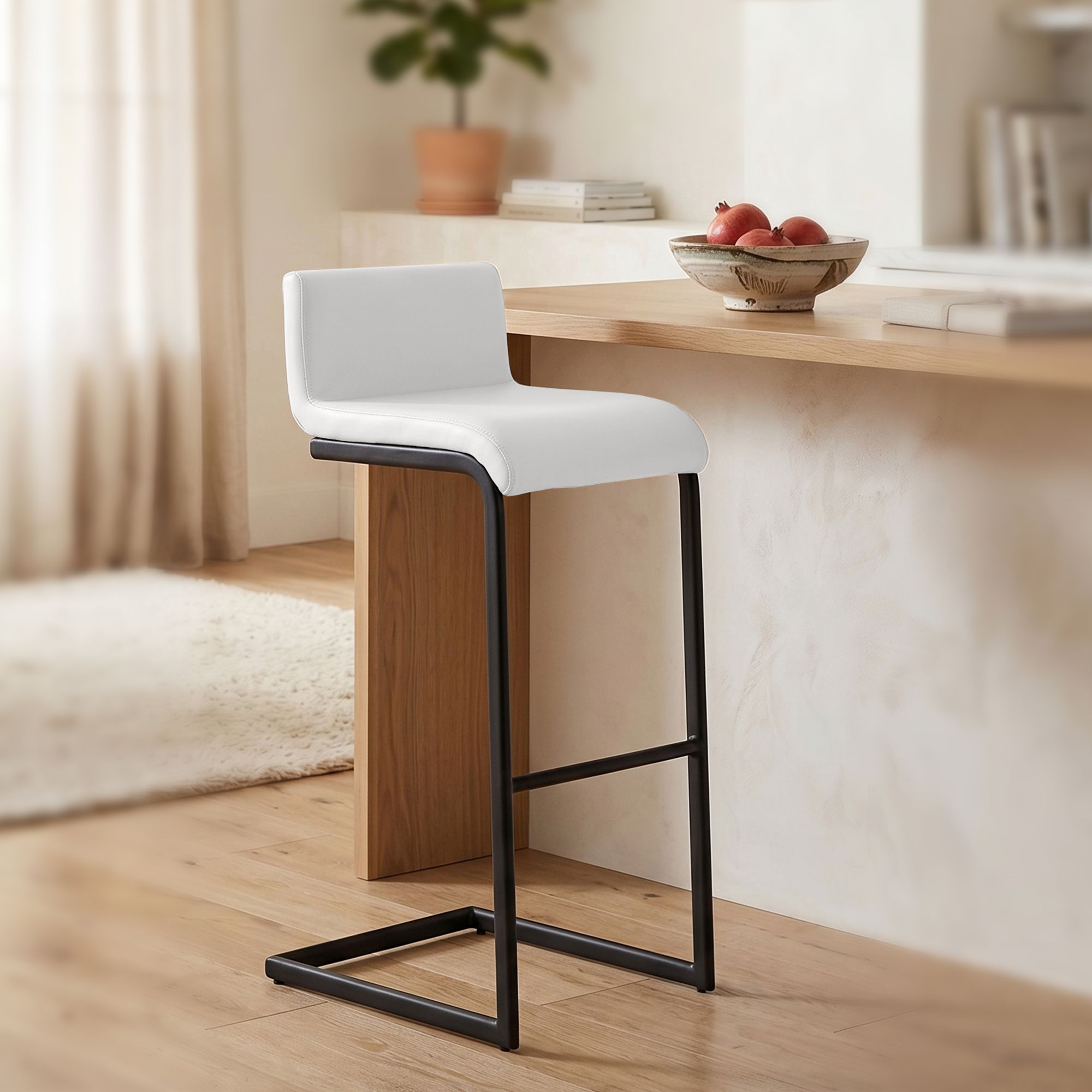 2er Set Barhocker Newport B Kunstleder, weiß