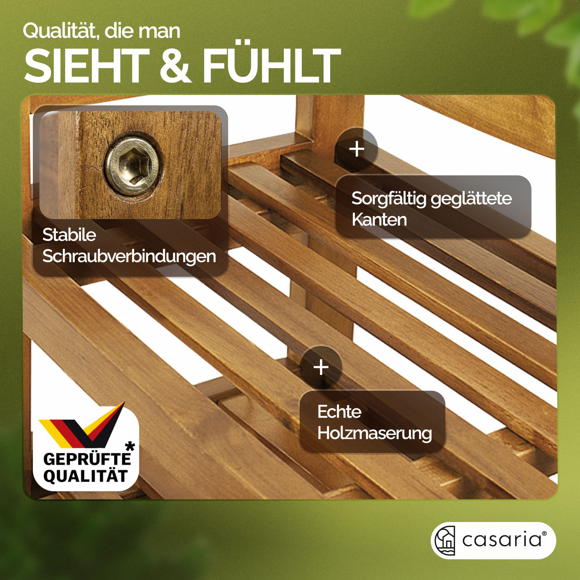Schuhregal aus Akazienholz 3 Etagen