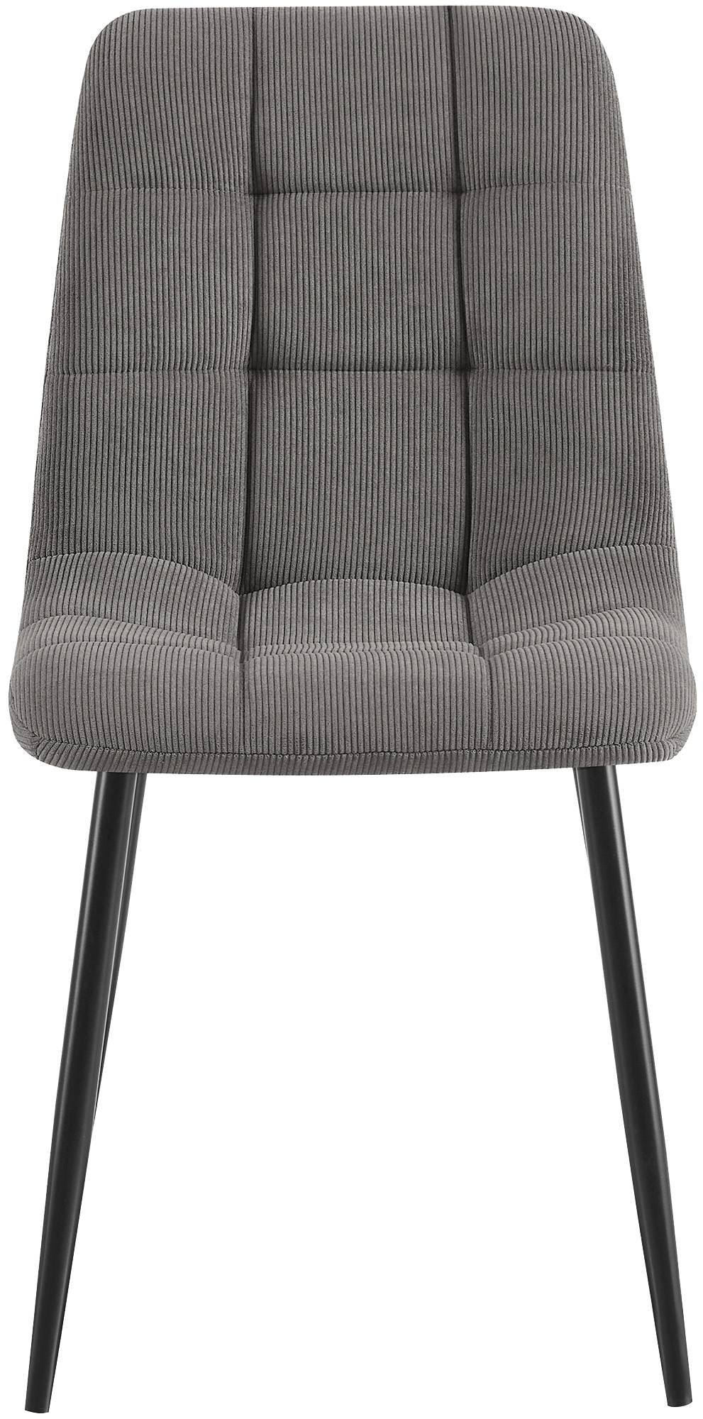 2er Set Esszimmerstuhl Antibes Cord, grau
