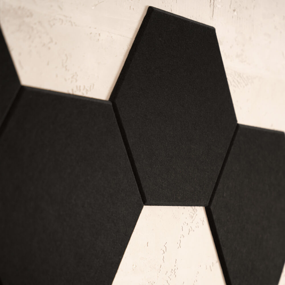 Akustikplatten Hexagon selbstklebend SILENT - 5er Set Schwarz