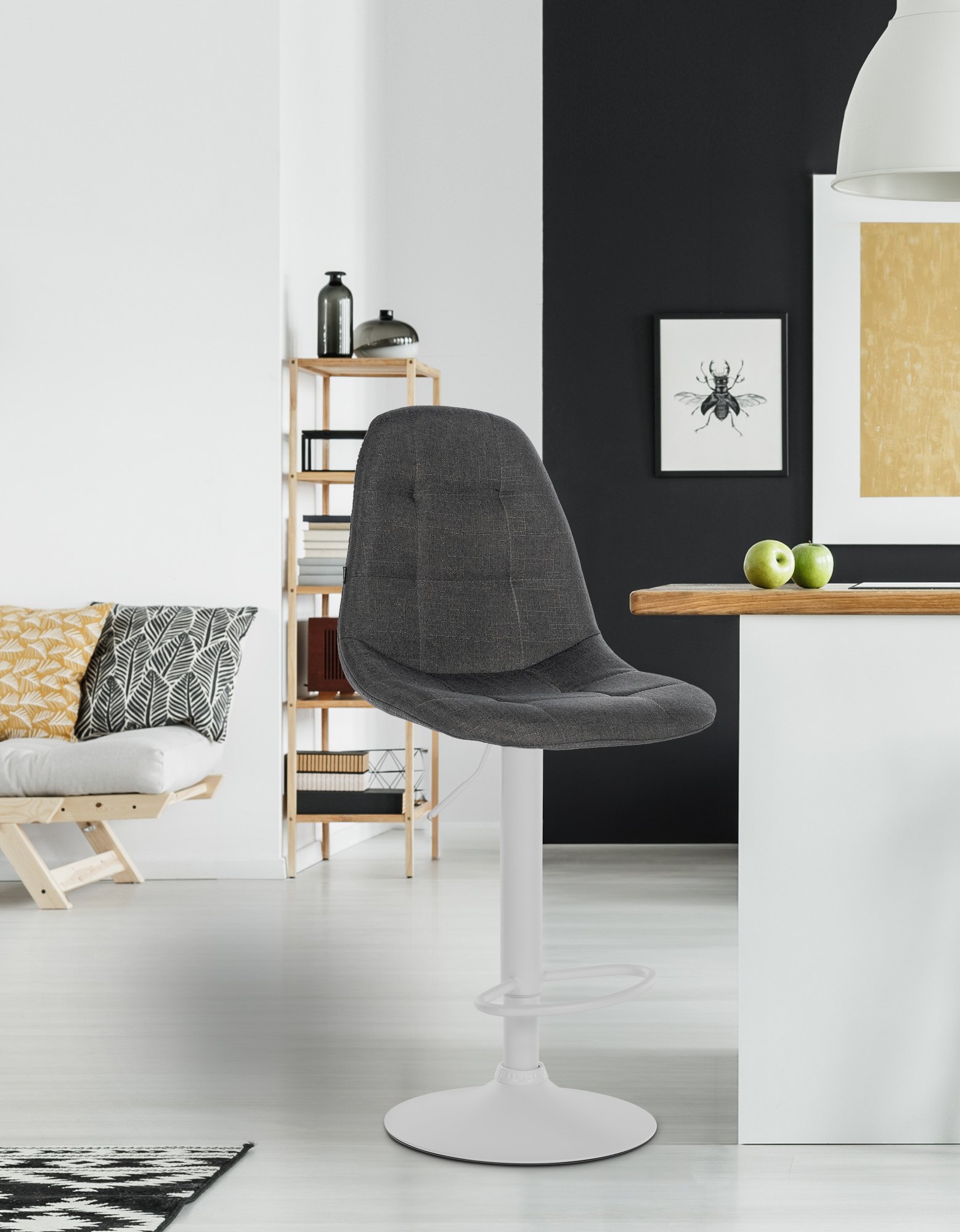 Barhocker Elmore Stoff W, dunkelgrau