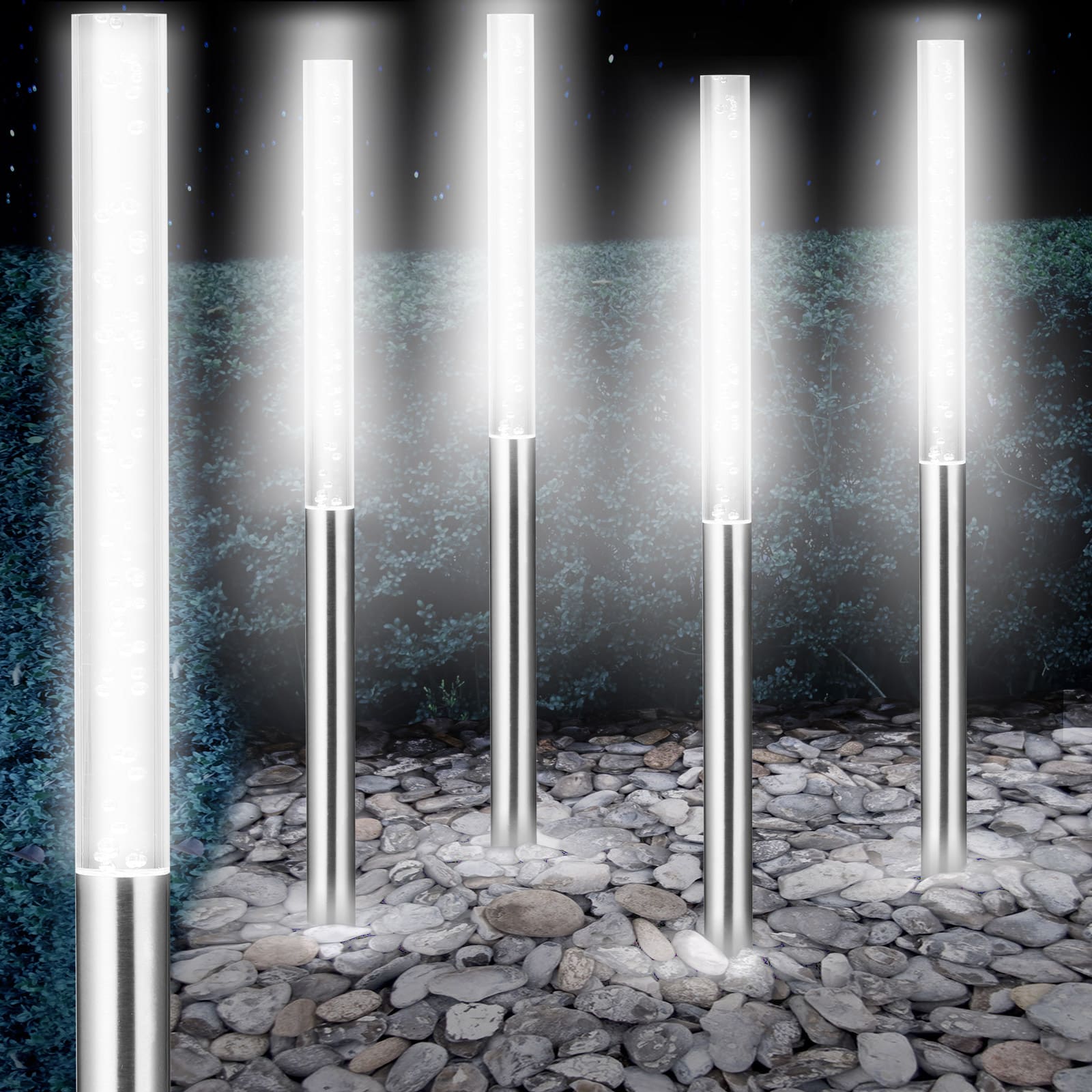 LED Solar Steckleuchte 5er-Set Weiß