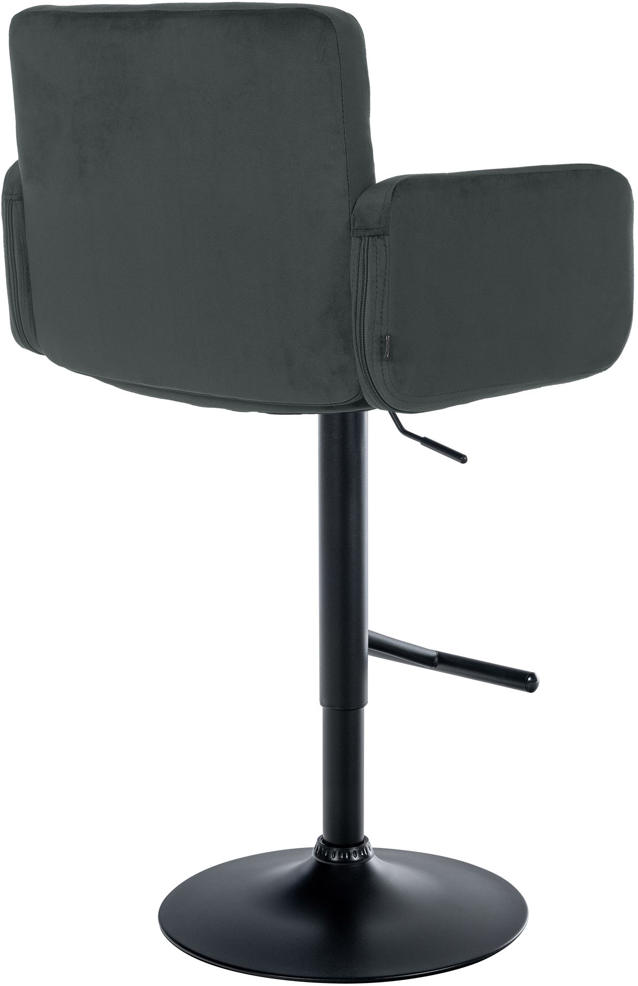 2er Set Barhocker Los Angeles Samt schwarz, dunkelgrau
