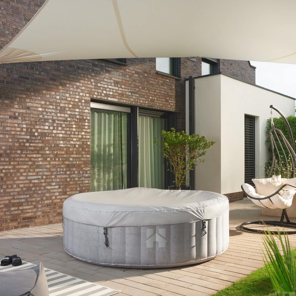 Outdoor Whirlpool SPLASH inkl. Abdeckung - Ø208 cm 6 Personen Beton