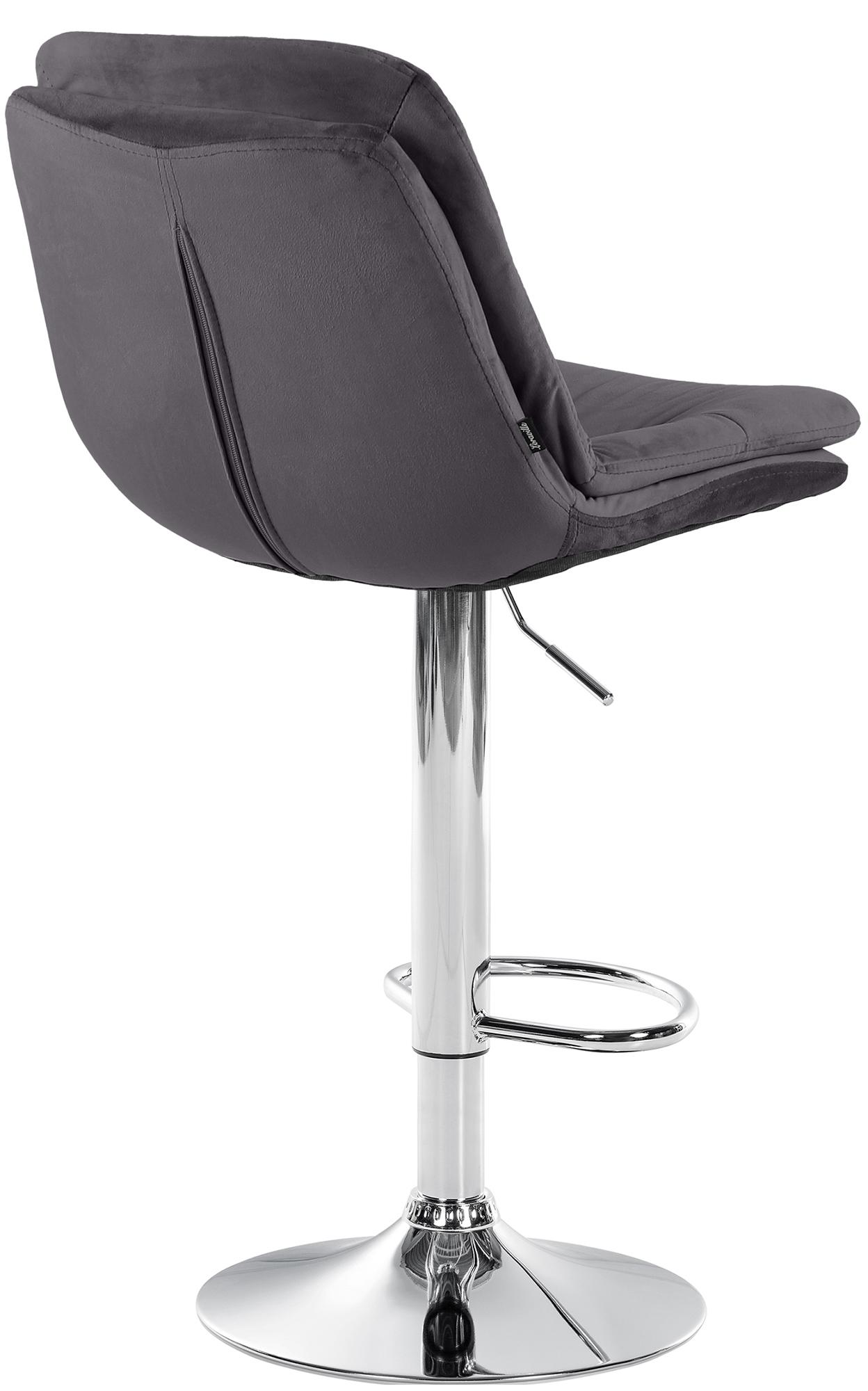 Barhocker Laurel Samt chrom, schwarz