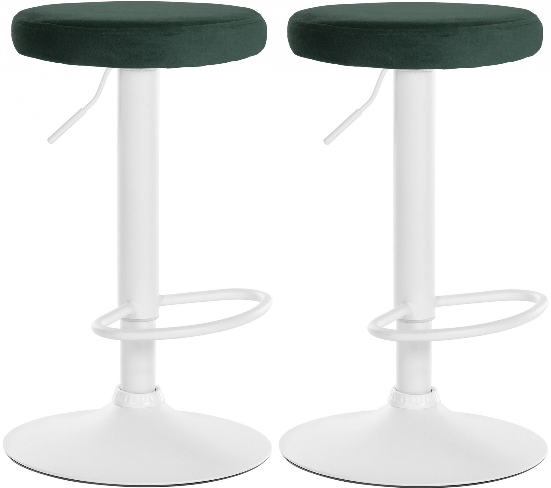 2er Set Barhocker Ponte Samt weiß, grün