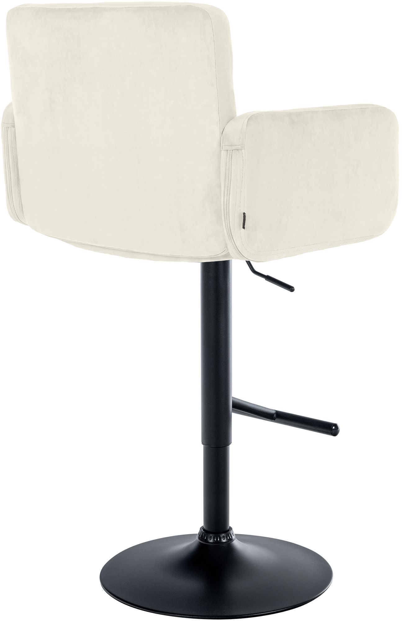 2er Set Barhocker Los Angeles Samt schwarz, creme