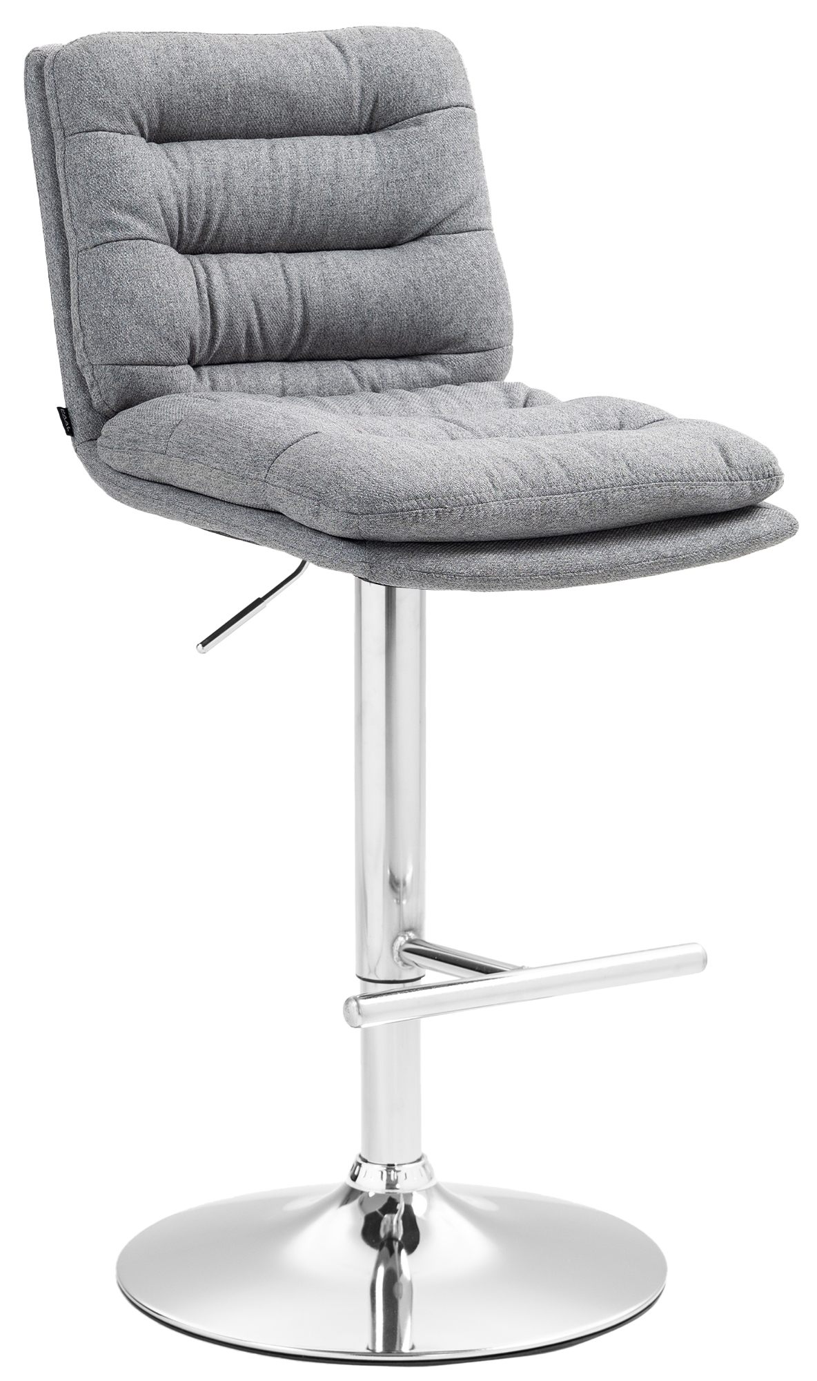Barhocker Damar Stoff chrom, grau