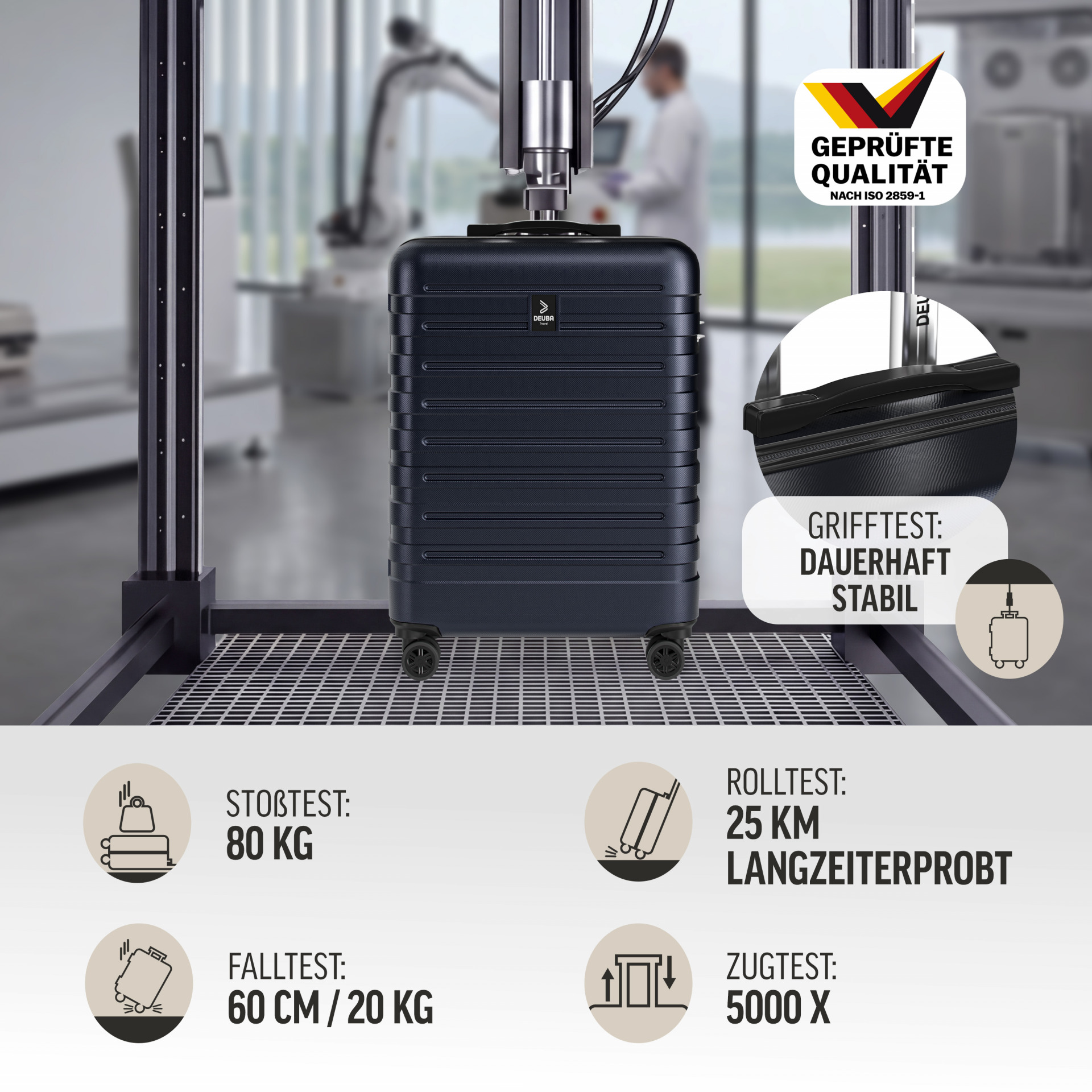 Hartschalenkoffer New York Set 3-tlg Dunkelblau Rollen 360º ABS