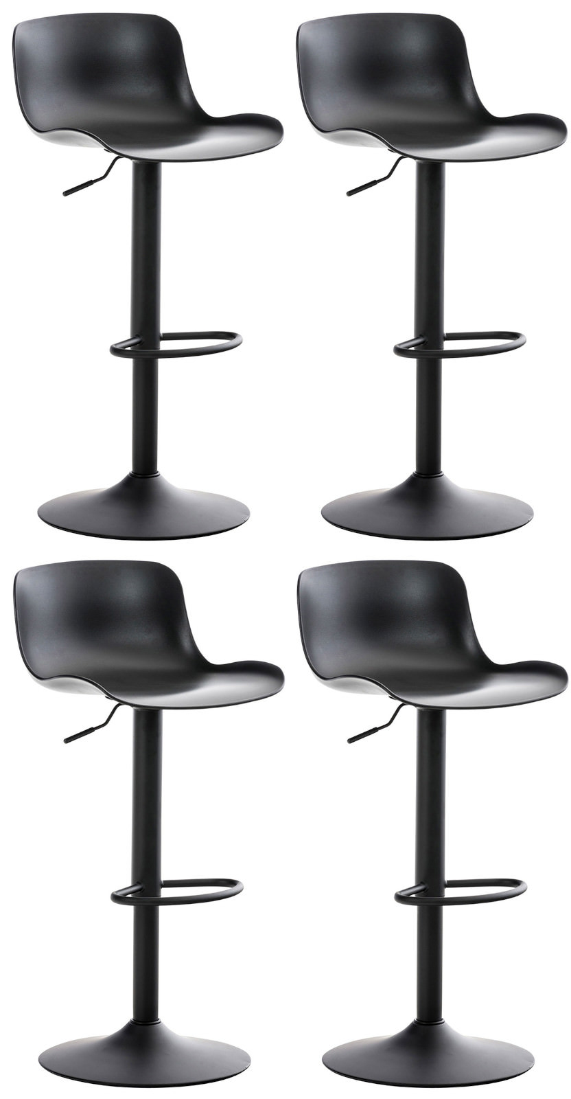 4er Set Barhocker Almada, schwarz