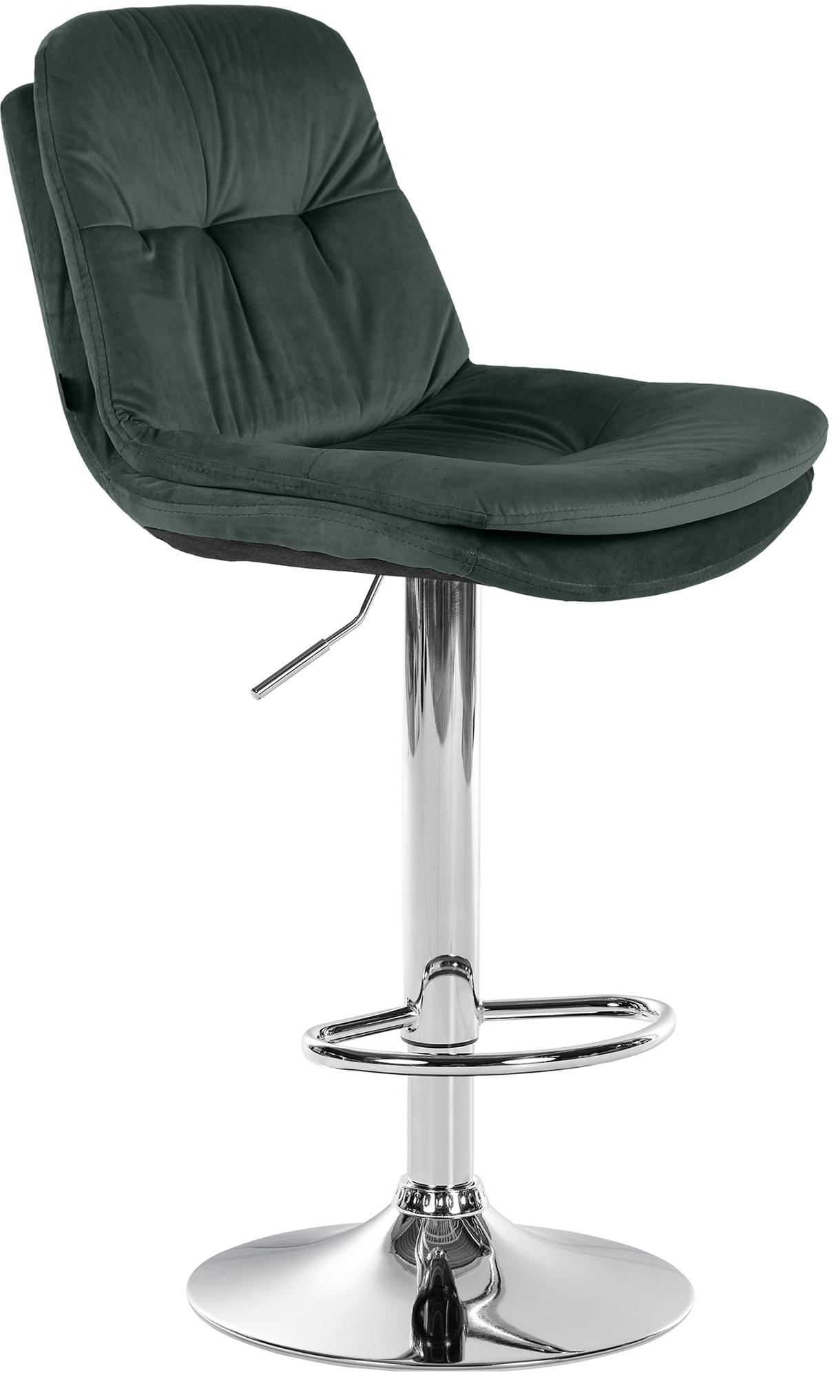 Barhocker Laurel Samt chrom, dunkelgrün