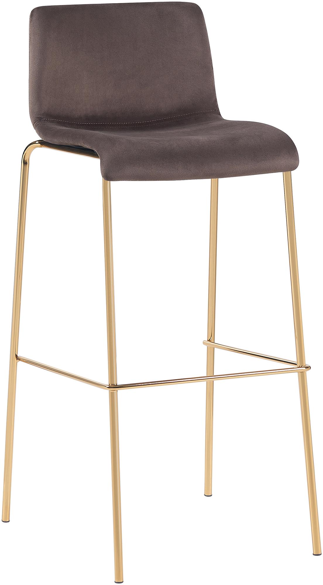 Barhocker Hoover Samt 4-Fuß Gold, braun