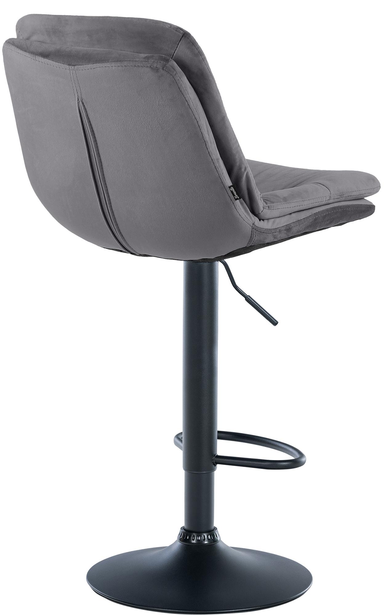 Barhocker Laurel Samt schwarz, dunkelgrau