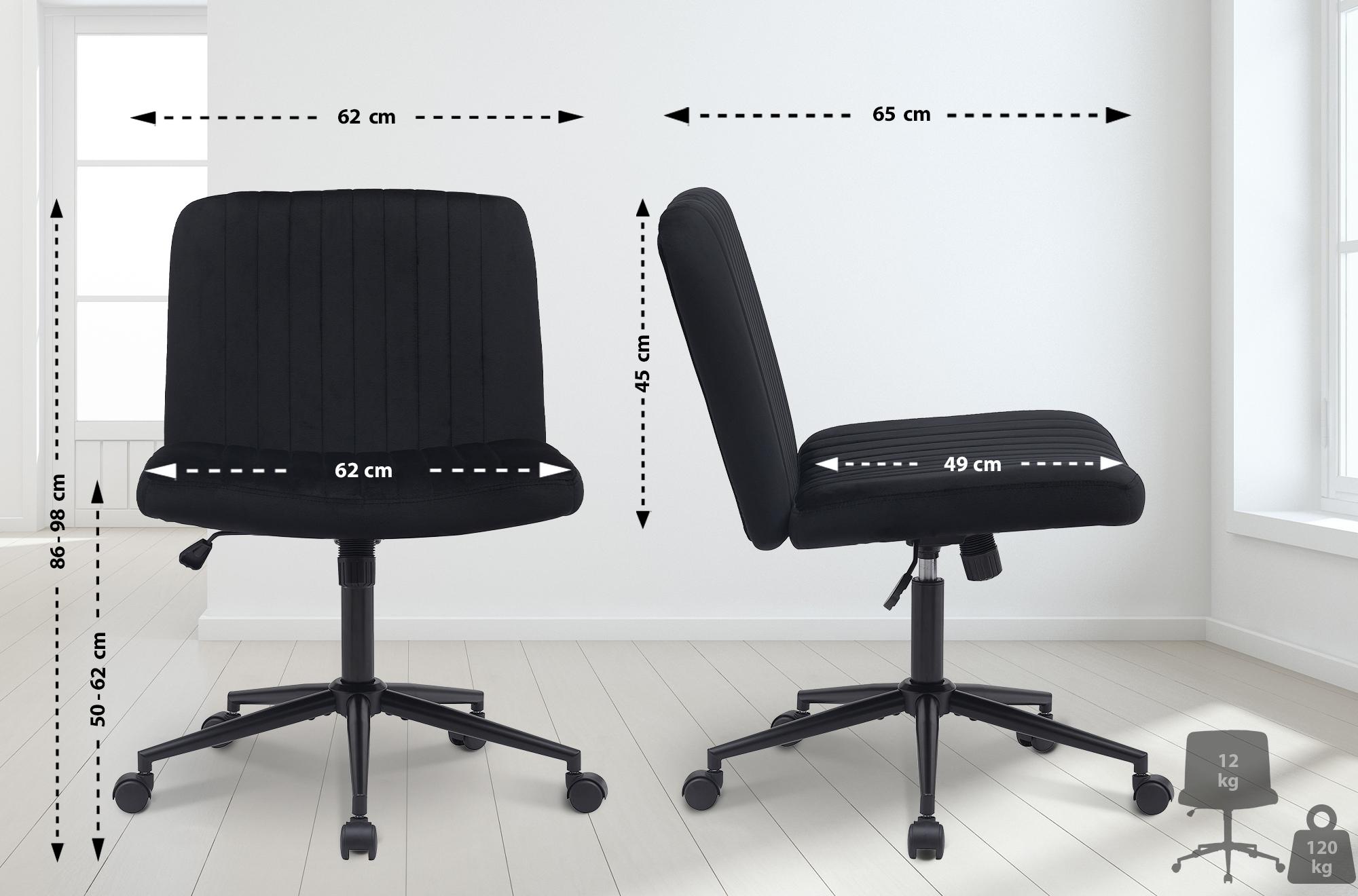 Bürostuhl Kingman Samt, schwarz
