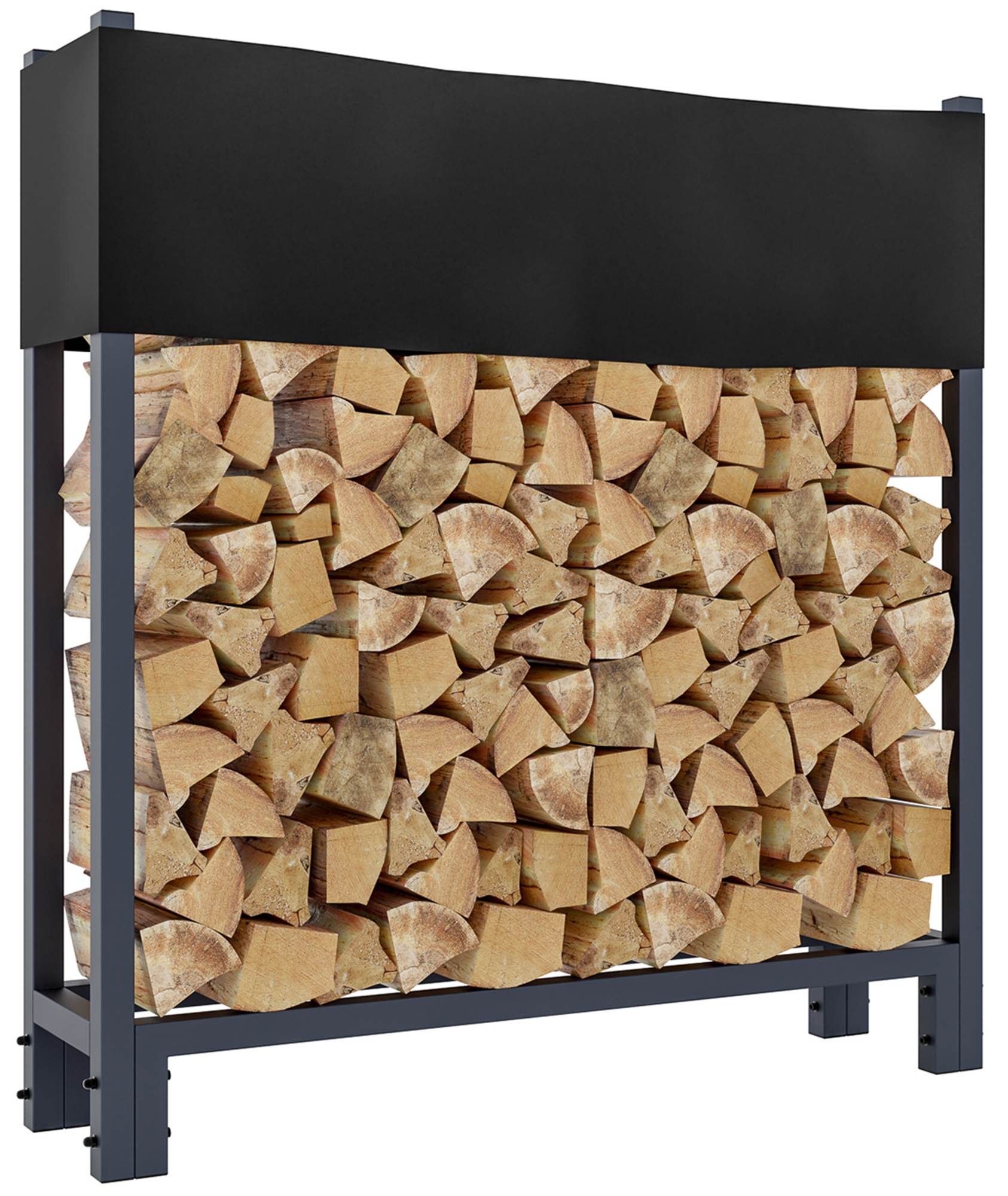 Kaminholzständer + Abdeckplane Martin 25x110x115 cm, anthrazit