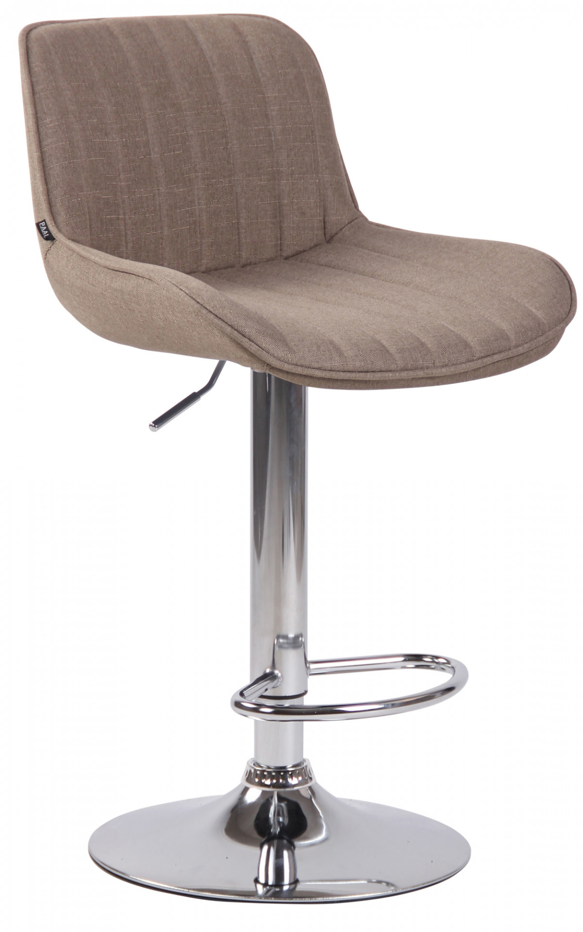 Barhocker Lentini Stoff chrom, taupe
