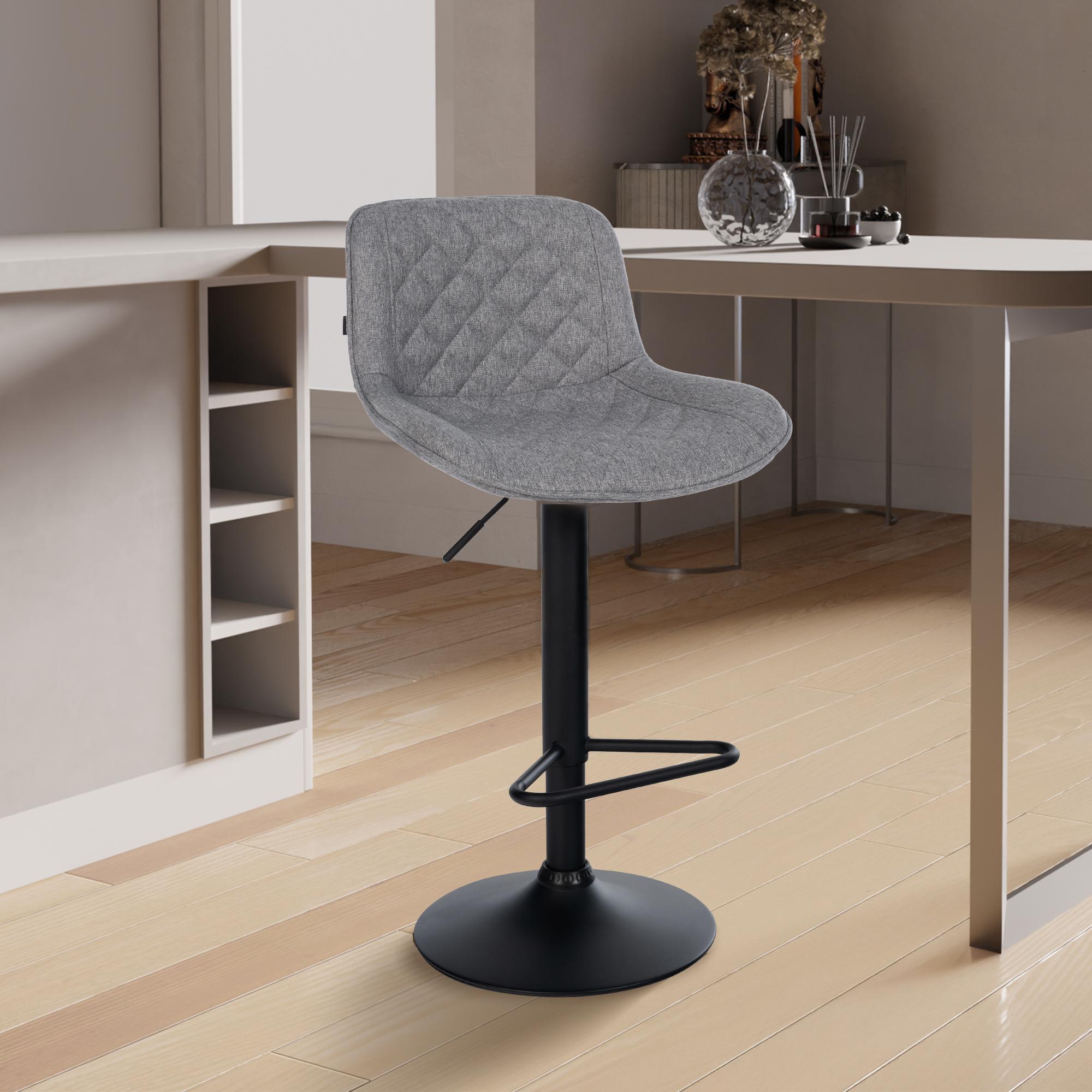 2er Set Barhocker Kasson Stoff, dunkelgrau