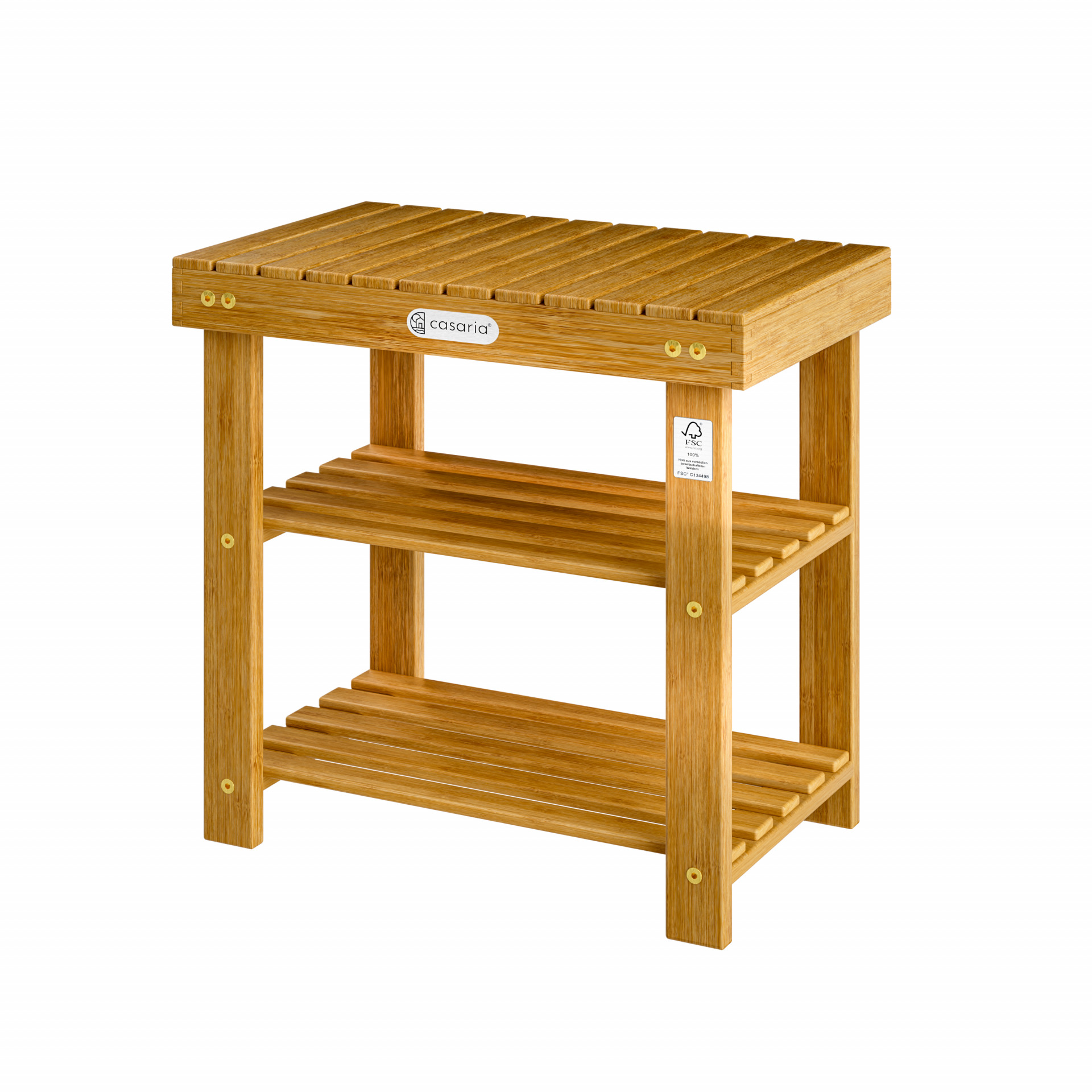 Schuhregal 2in1 Akazienholz FSC®-zertifiziert 50x33x46cm
