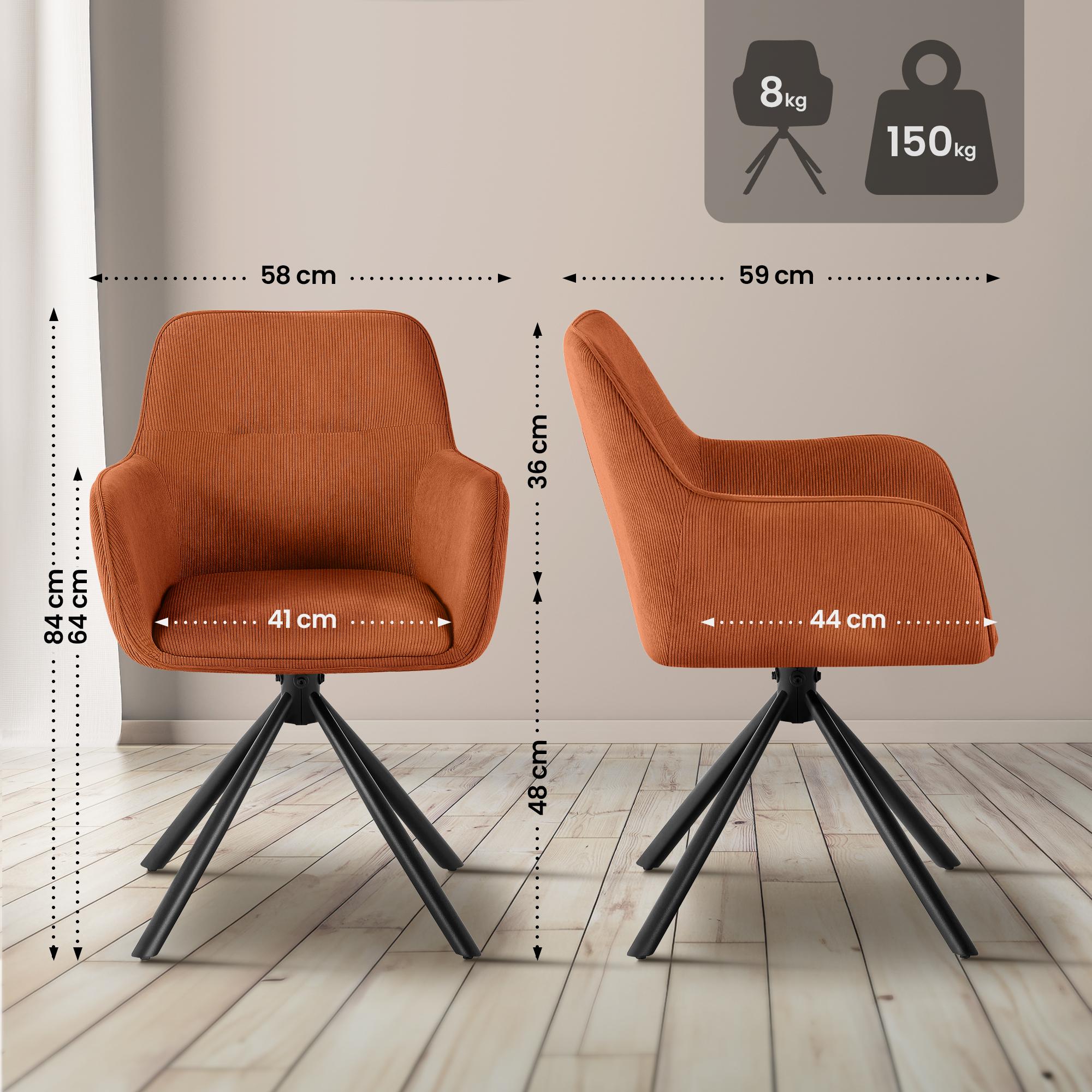 Stuhl Tipton Cord, orange