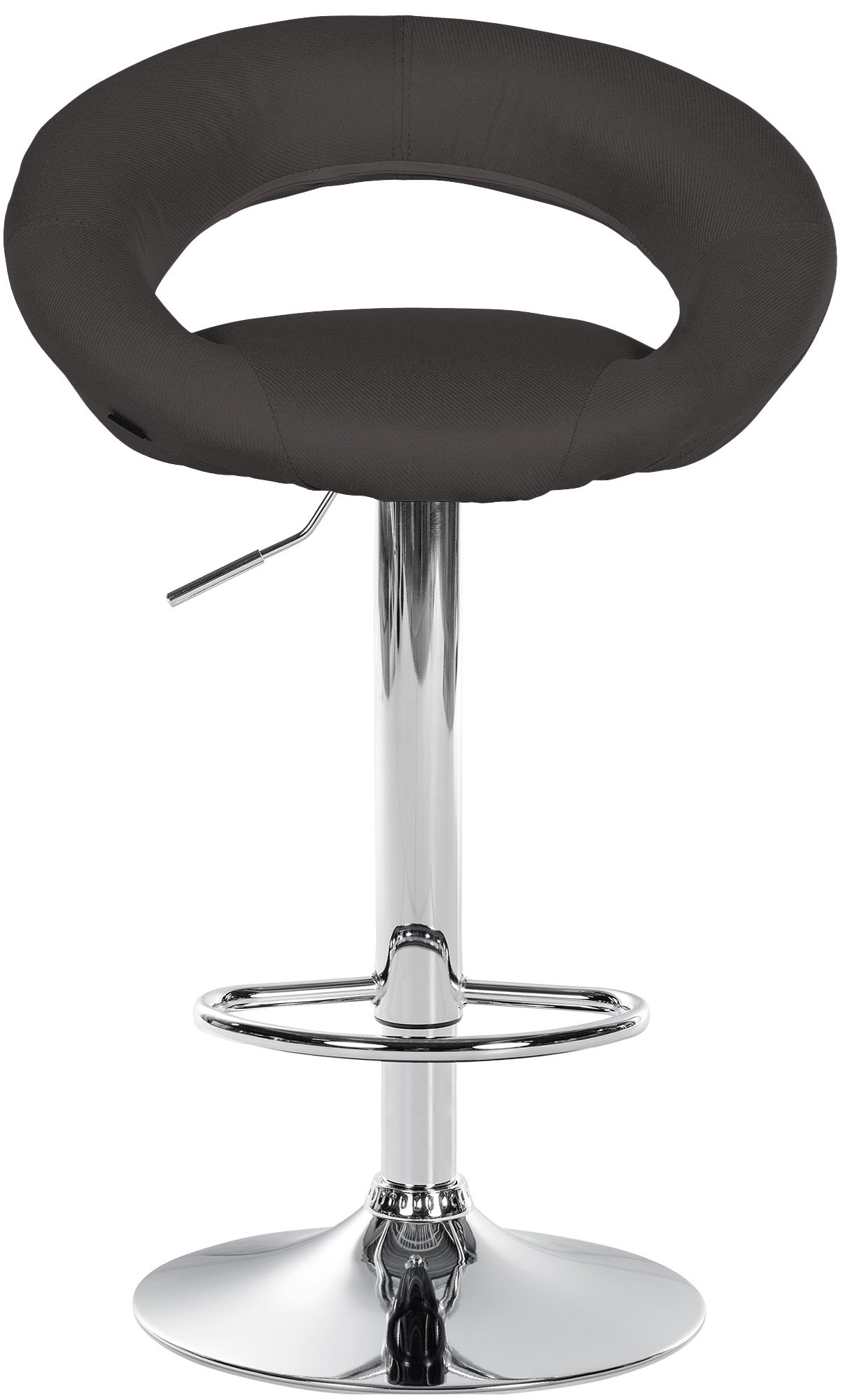 Barhocker Olinda Stoff chrom, dunkelgrau
