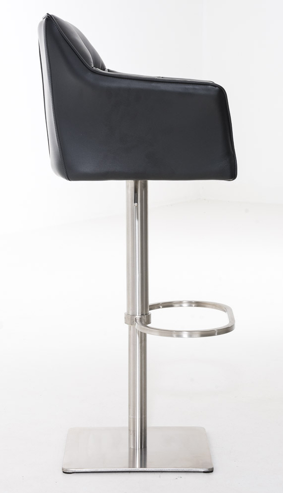 2er Set Barhocker Damaso Kunstleder edelstahl, schwarz