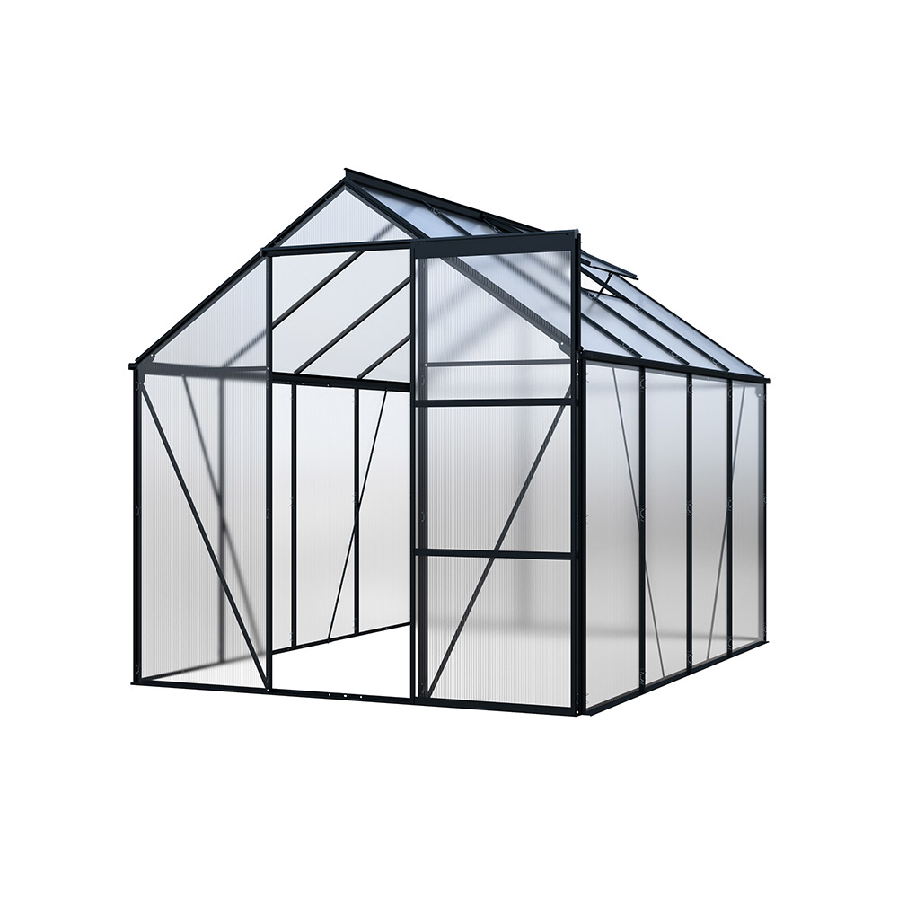 Eco Gewächshaus WALENA Schwarz - 252 x 190 cm