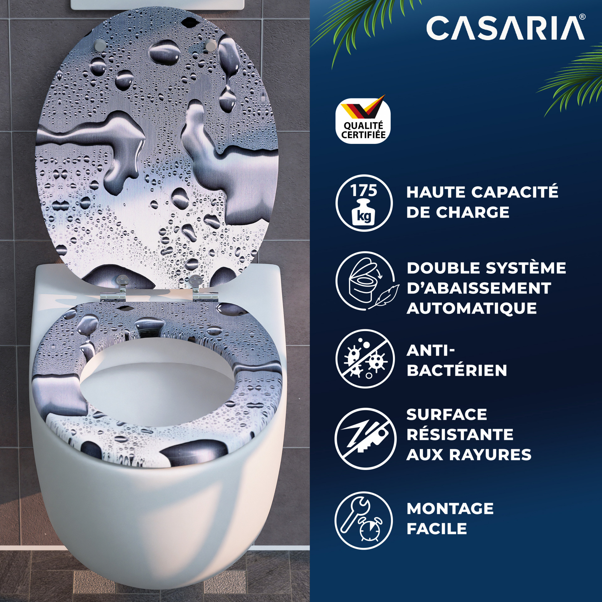 Toilettensitz Waterdrops mit Absenkautomatik